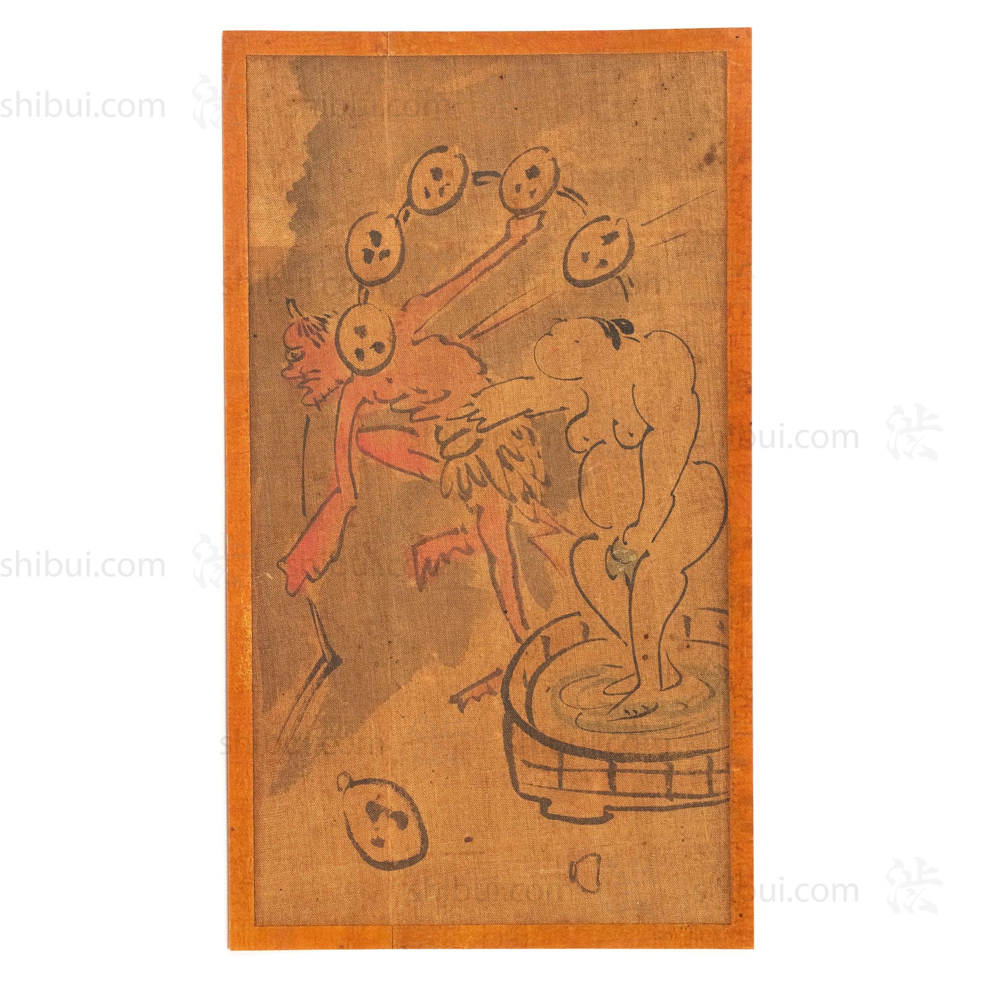 Eleven Giga Syle Paintings From a  Folding Screen