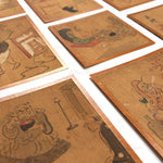 Eleven Giga Syle Paintings From a  Folding Screen