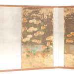 Quail Furosaki Byobu Screen