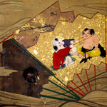 Japanese Antique Gold Fans Folding Screen