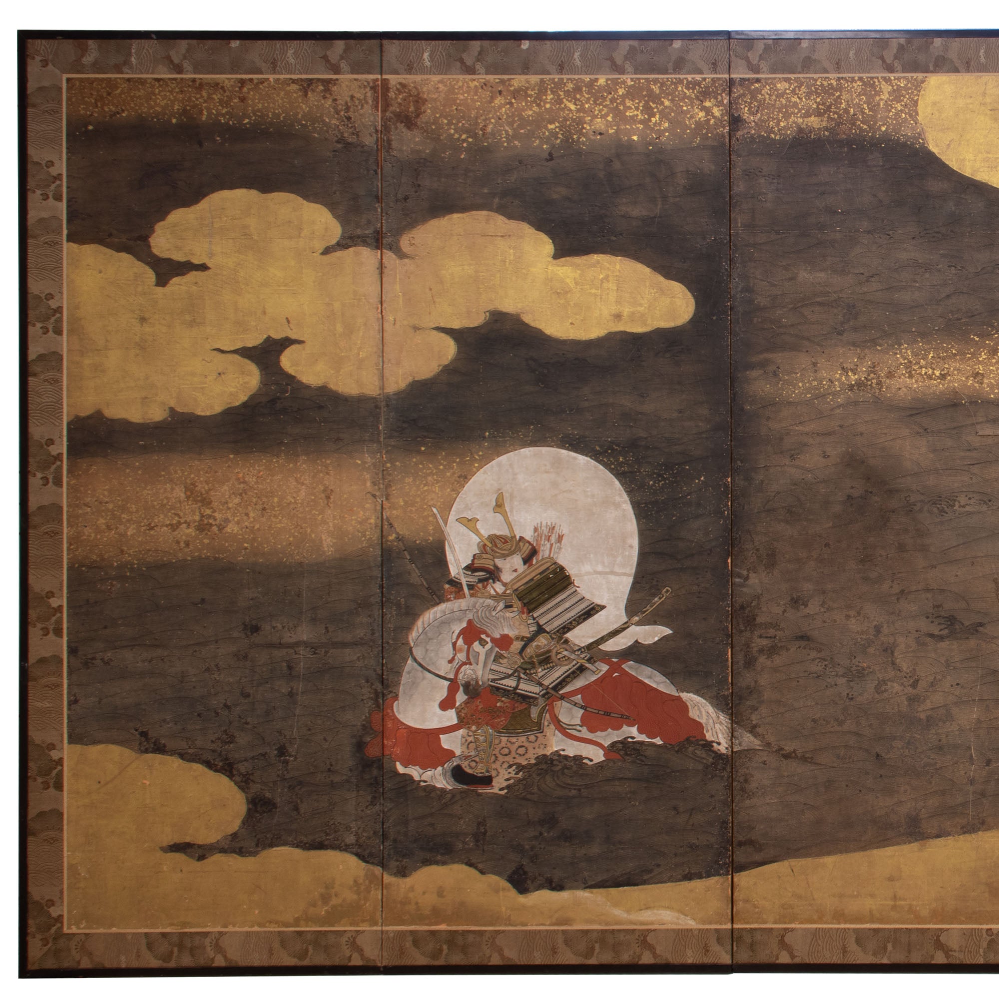 Genpei War Scene Antique Japanese Screen