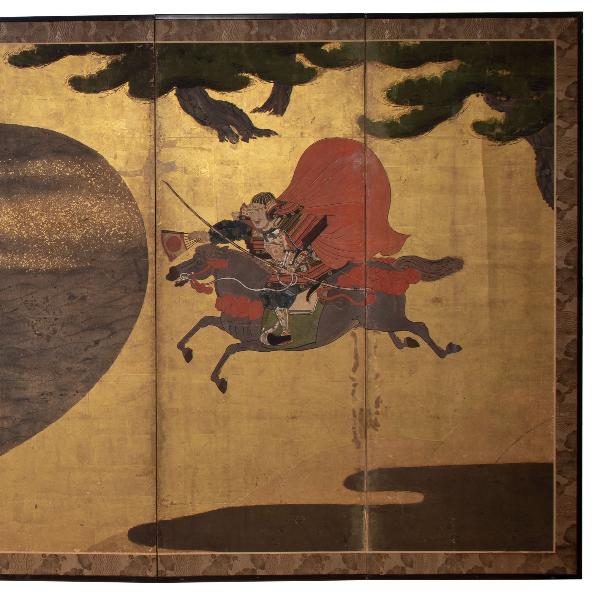 Genpei War Scene Antique Japanese Screen