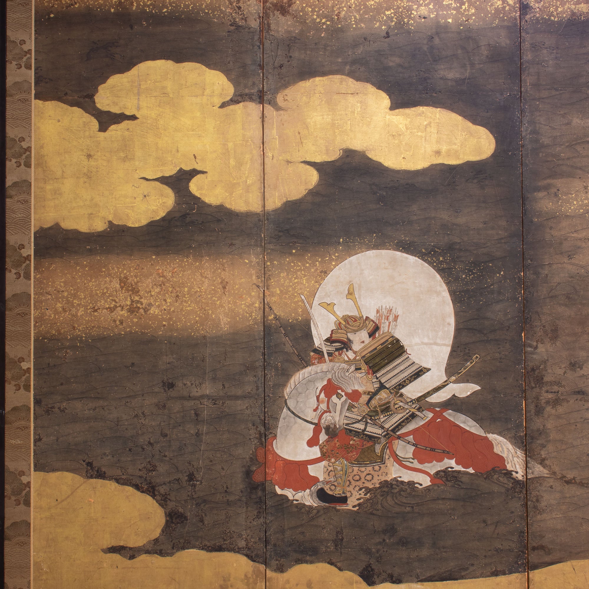 Genpei War Scene Antique Japanese Screen