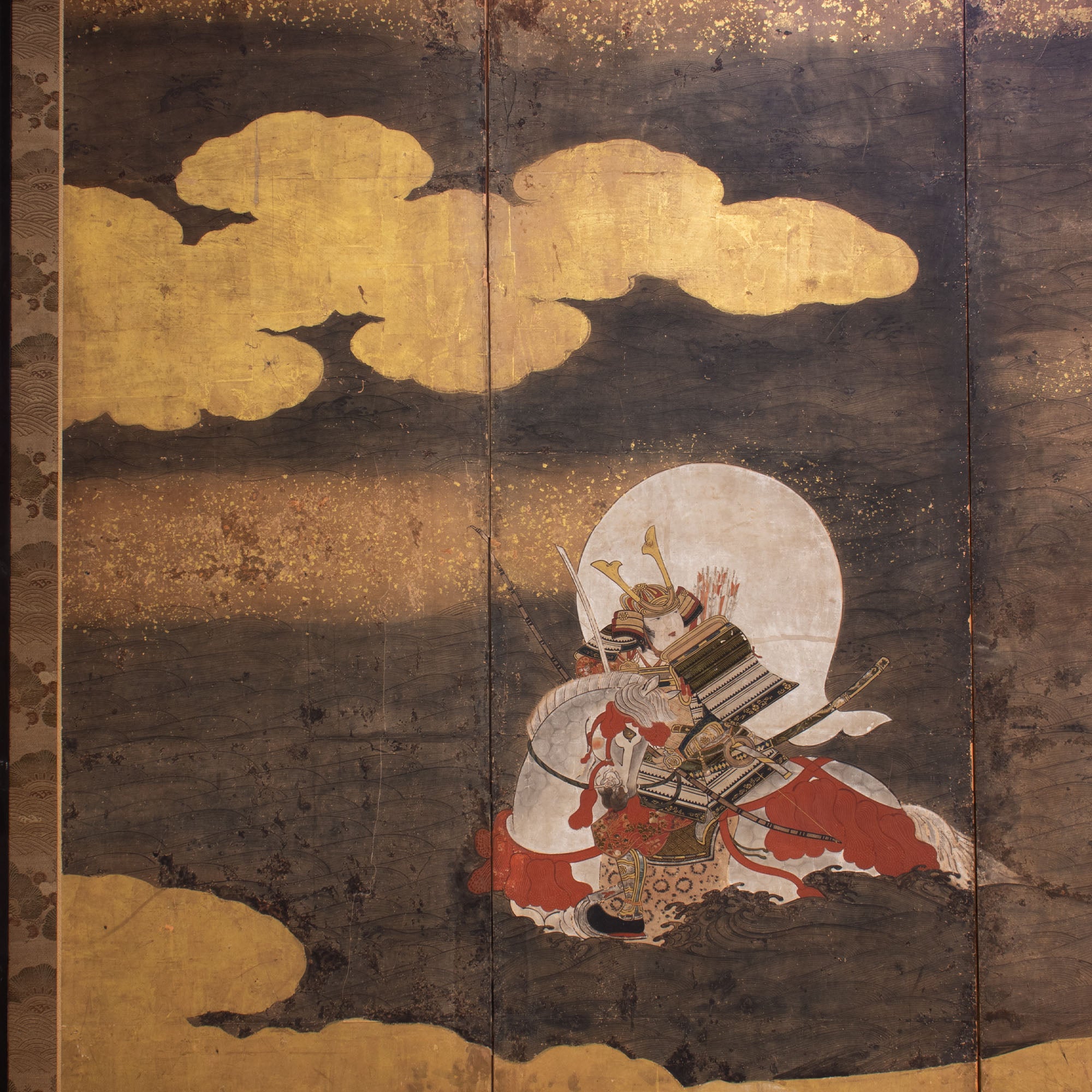 Genpei War Scene Antique Japanese Screen