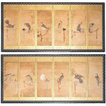 Hunting Hawks | Pair of 6 Panel Screens