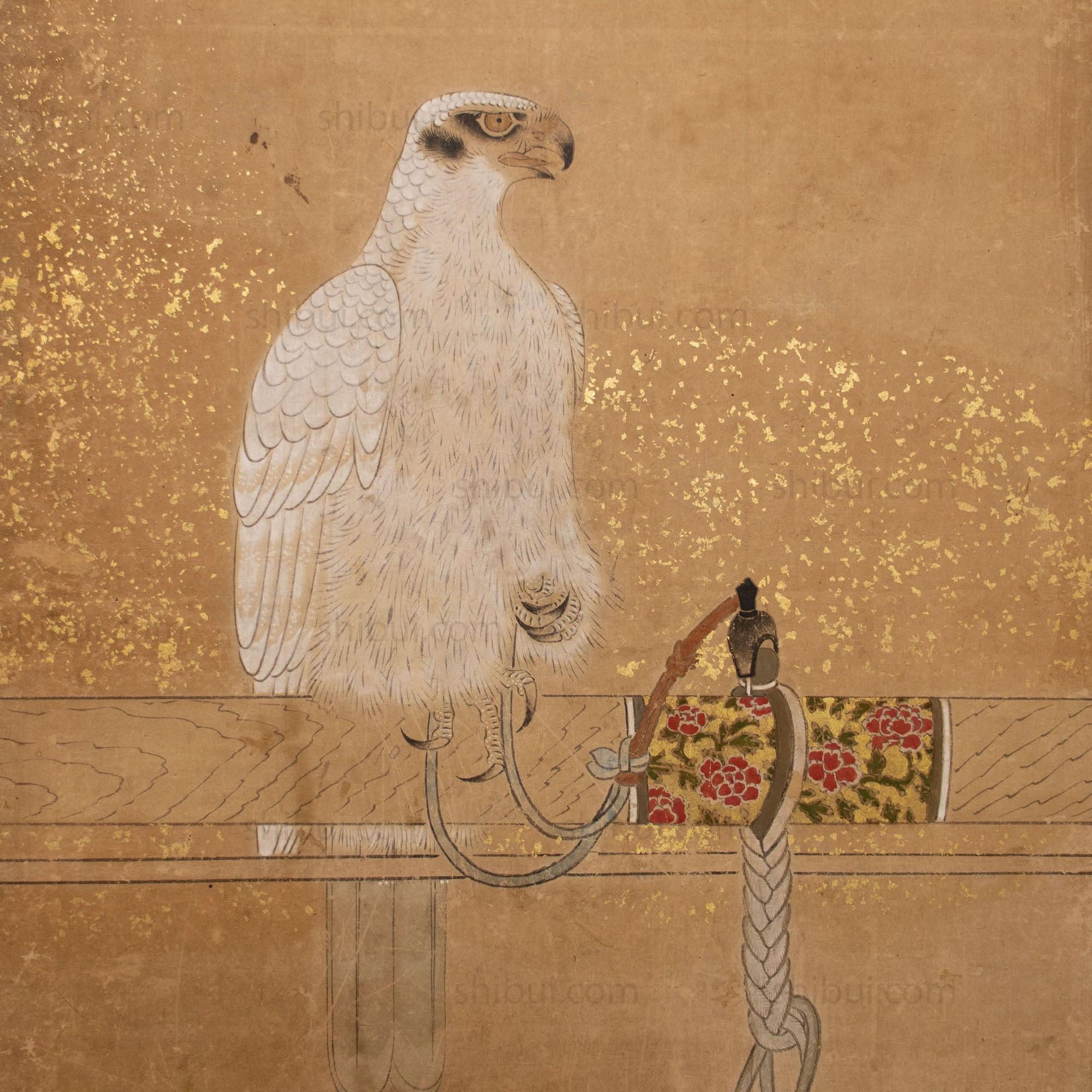 Hunting Hawks | Pair of 6 Panel Screens