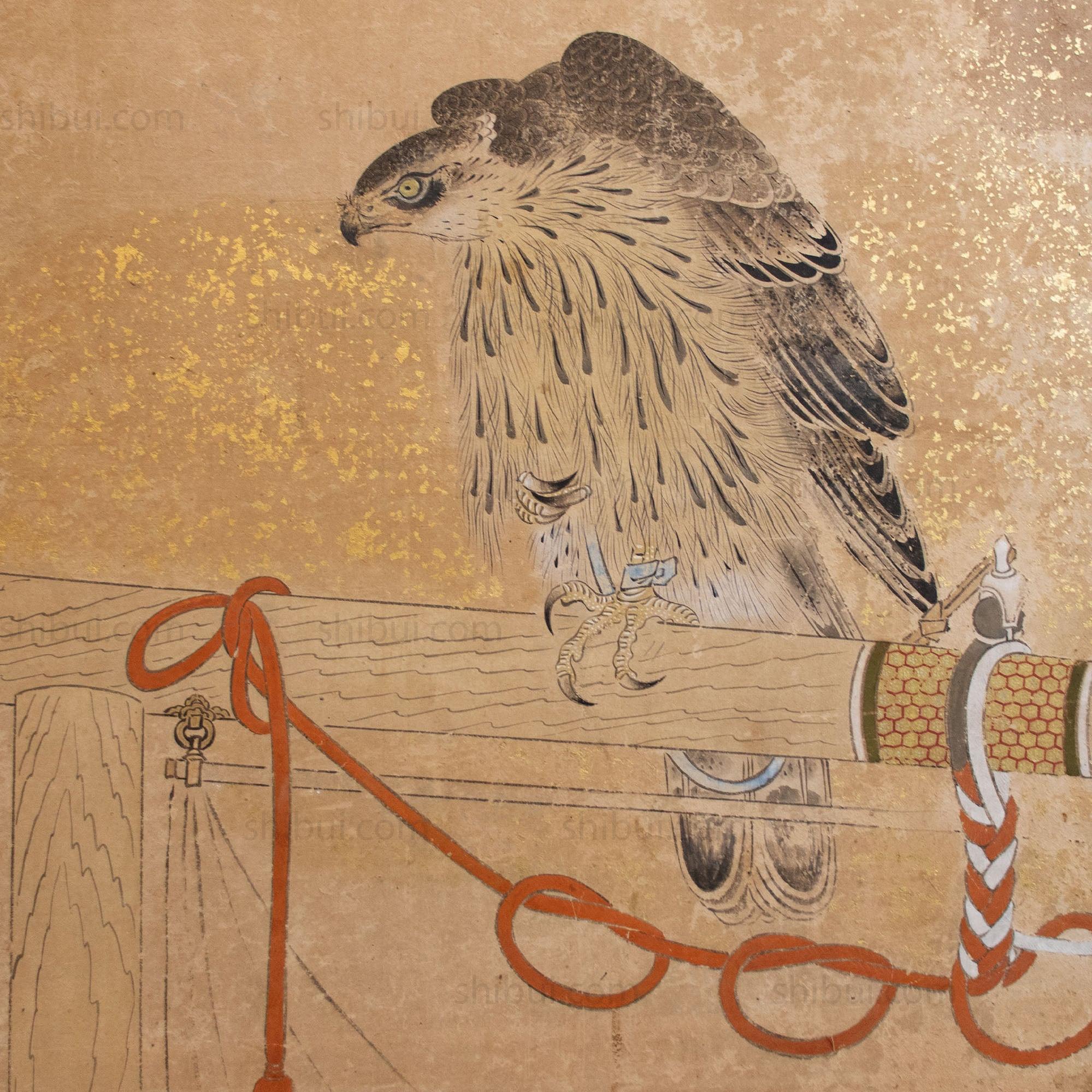 Hunting Hawks | Pair of 6 Panel Screens