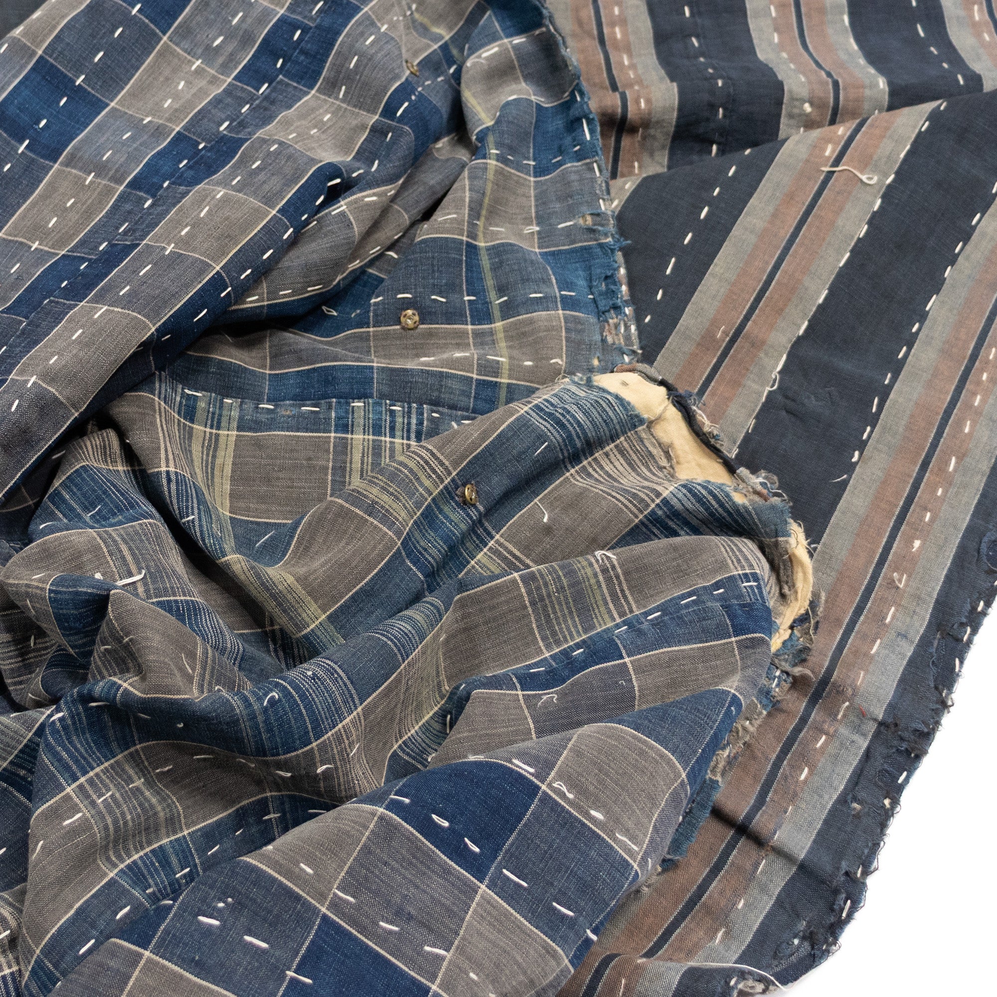 Sashiko Japanese Indigo Cotton Blanket