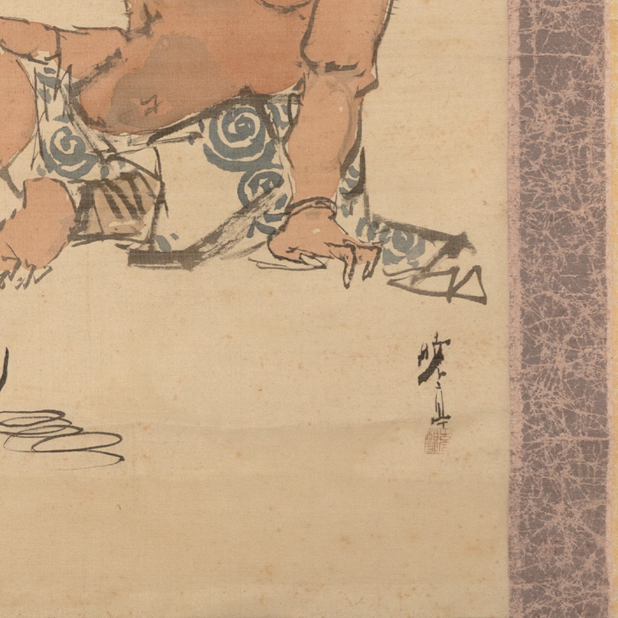 Thunder God on a Smoke Break Scroll