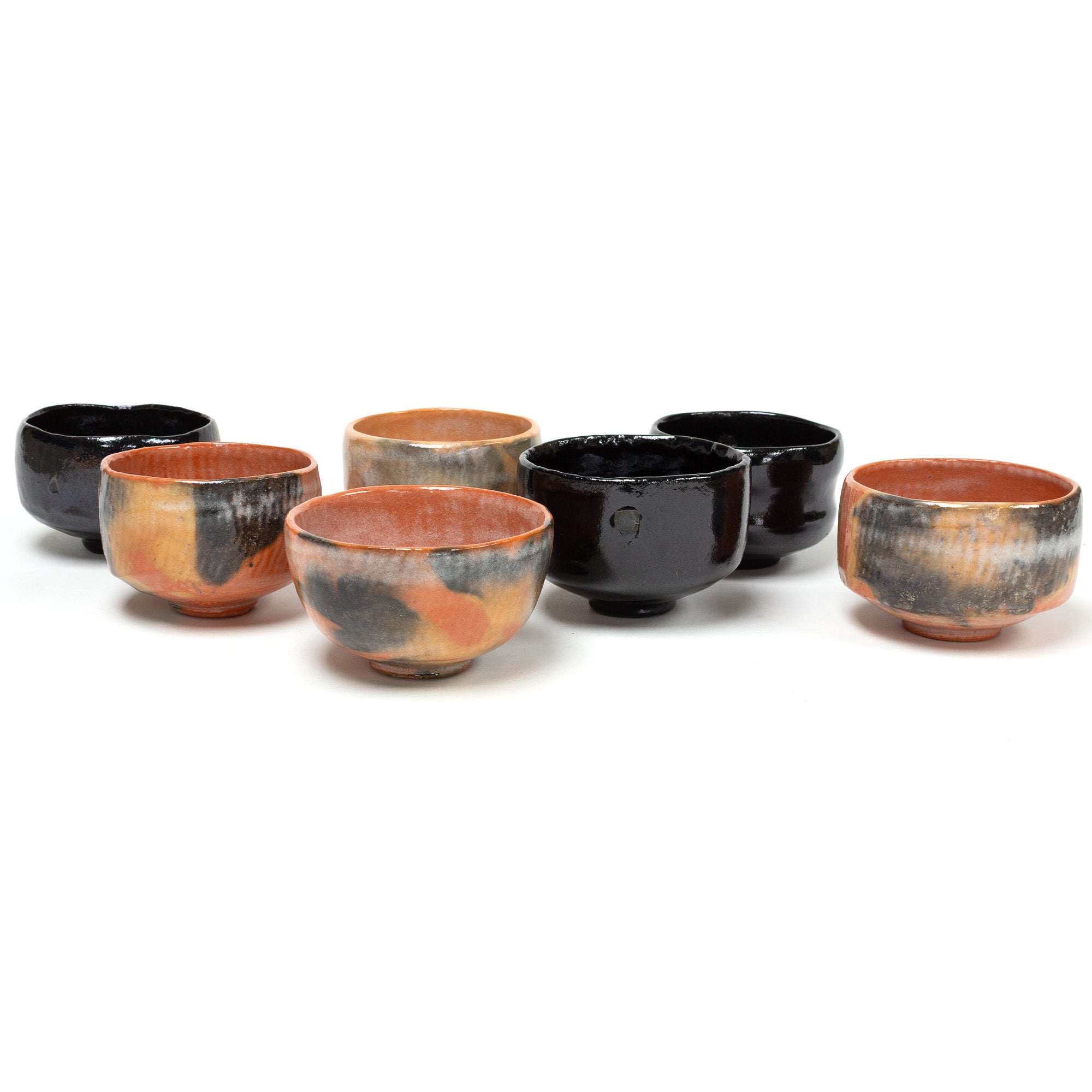 Set of Seven Raku Chawan | Japanese Tea Bowl