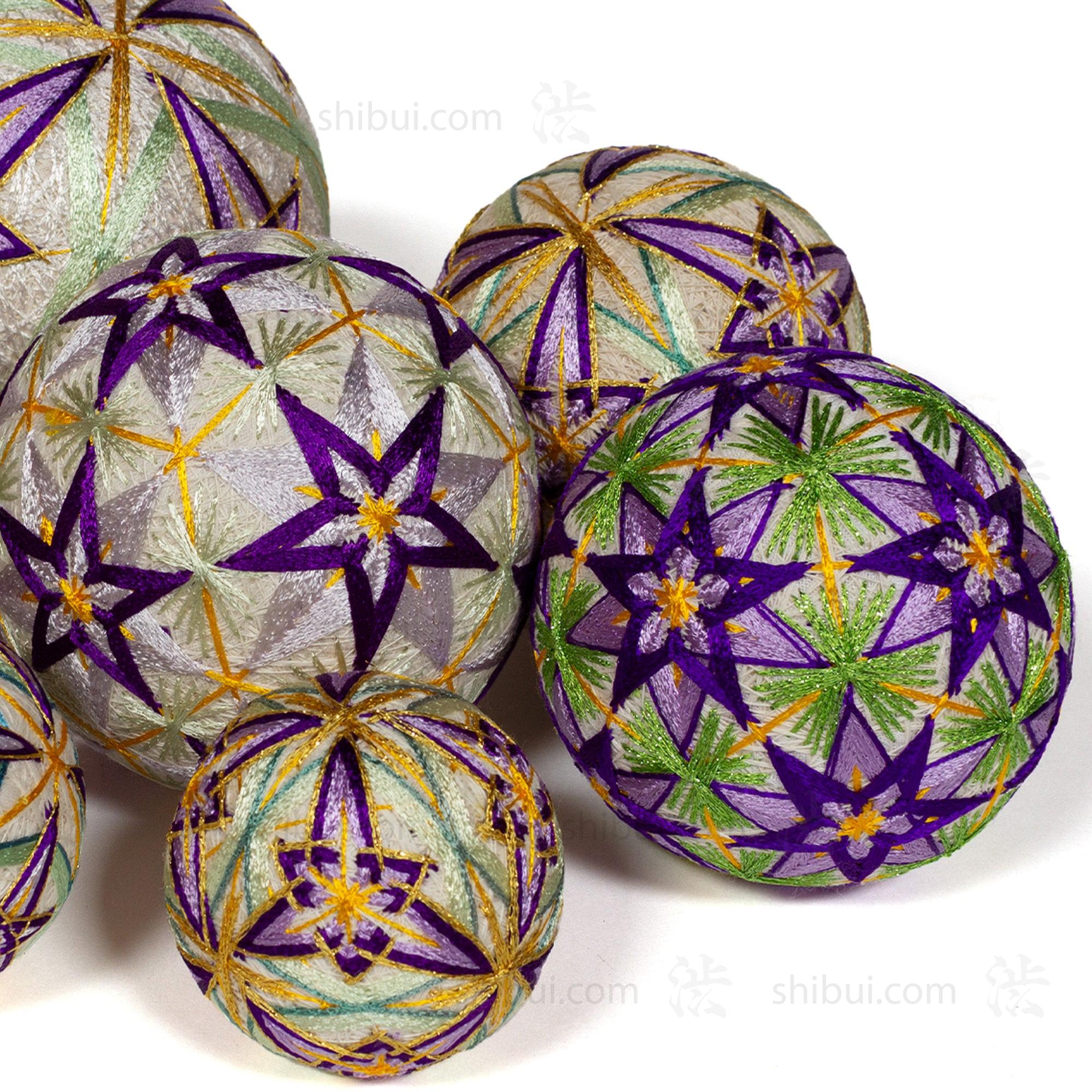 Temari Ball Set of 8 - Traditional Folk Art Toy