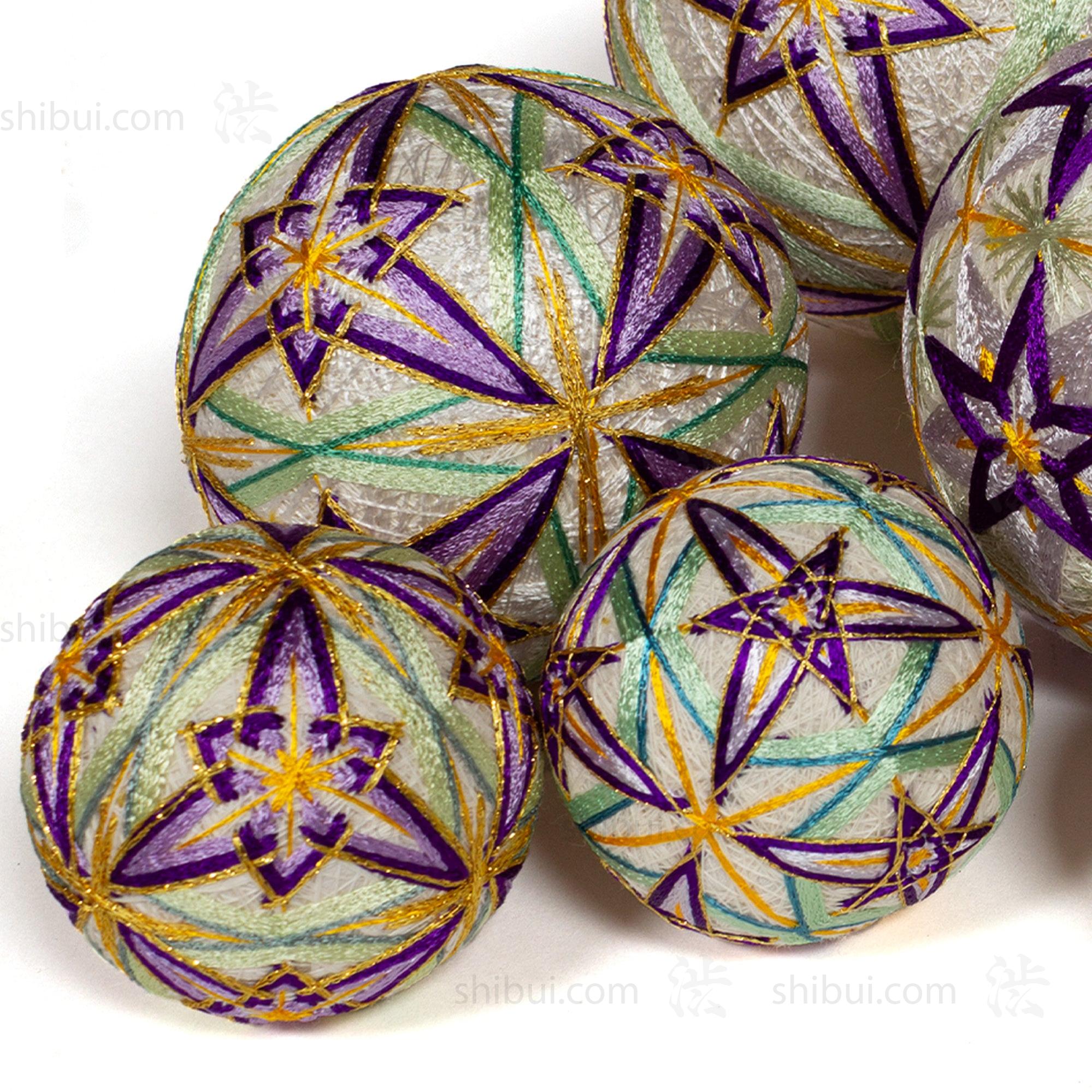 Temari Ball Set of 8 - Traditional Folk Art Toy