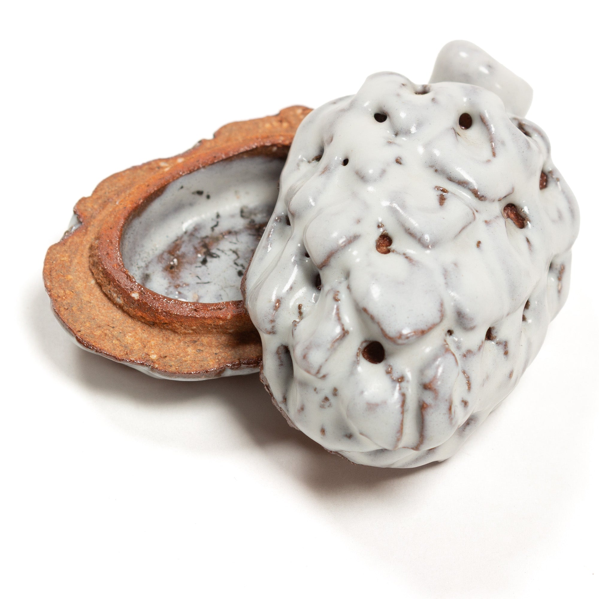 Hagi Pinecone Ceramic Kogo | Japanese Incense Storage Container