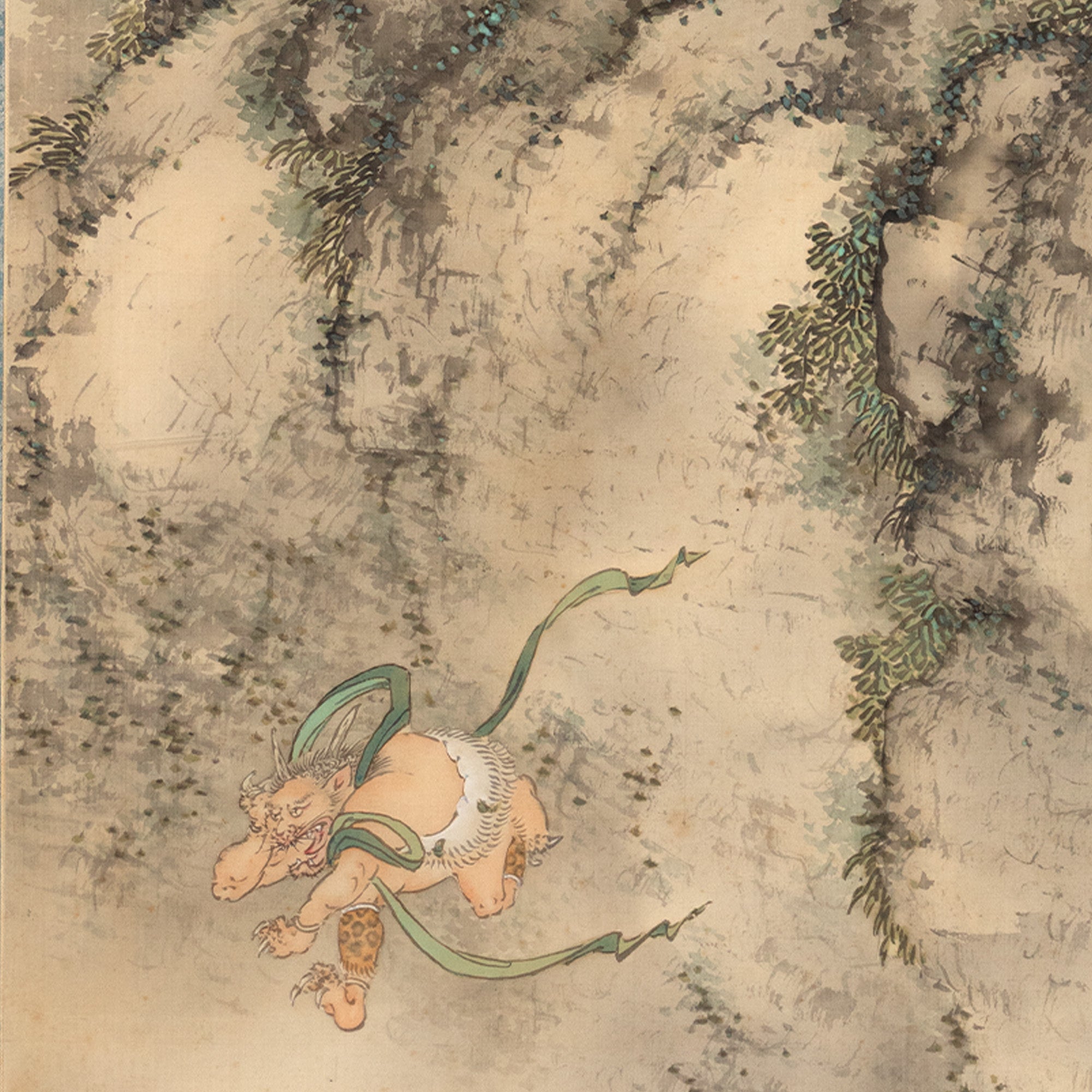 Shoki and Demon in the Mountain Scroll