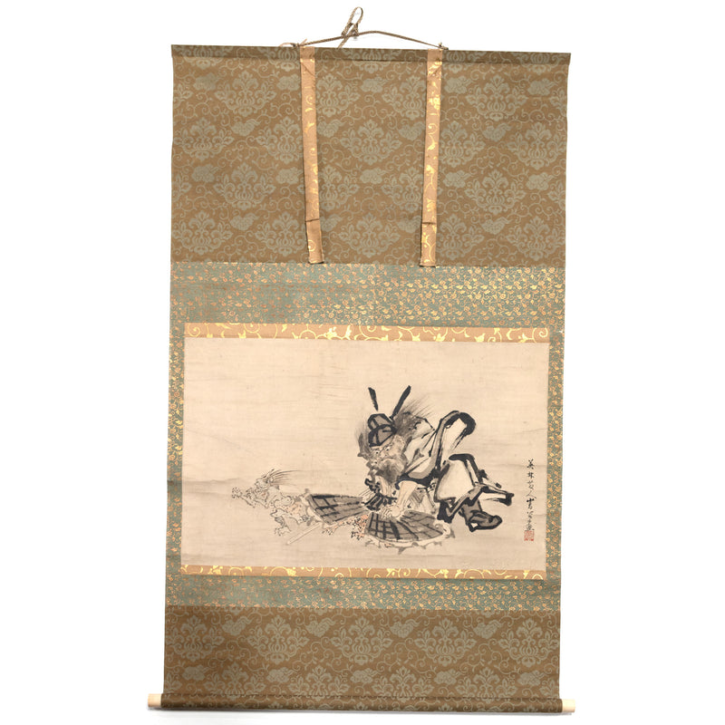Antique Japanese Scroll of Shoki the Demon Queller