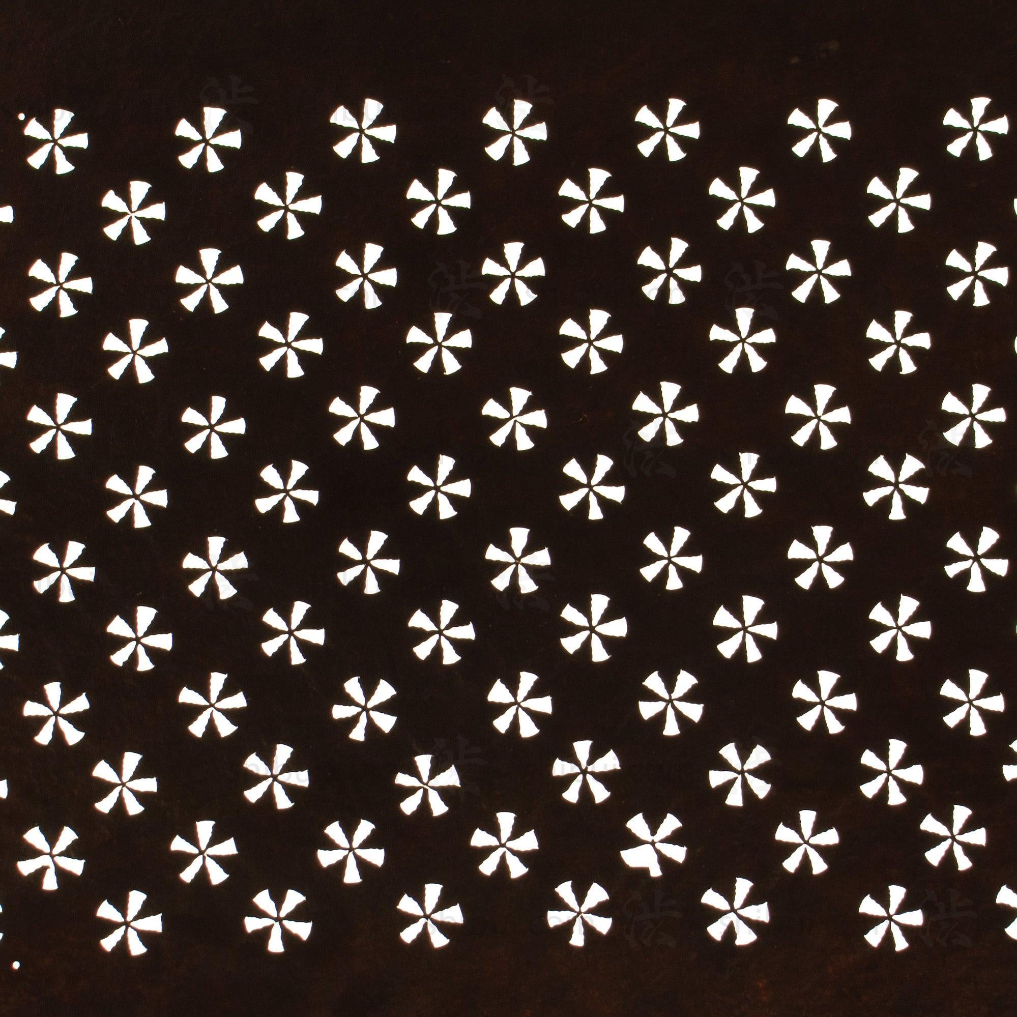 Hand Cut Flower Katagami | Japanese Lacquered Paper Stencil