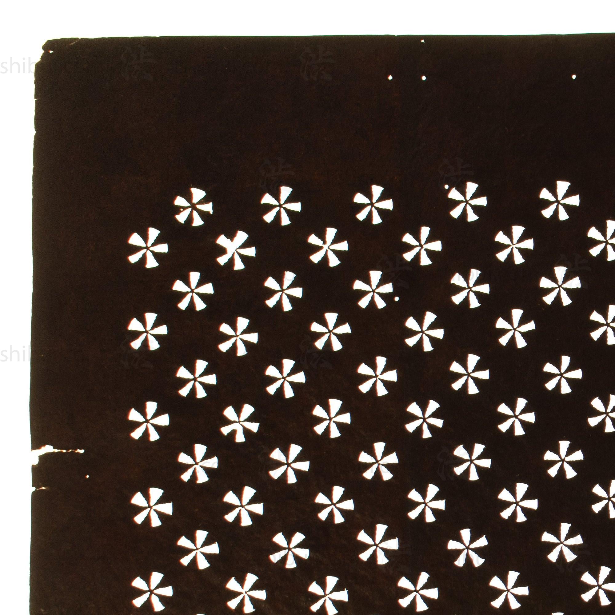 Hand Cut Flower Katagami | Japanese Lacquered Paper Stencil