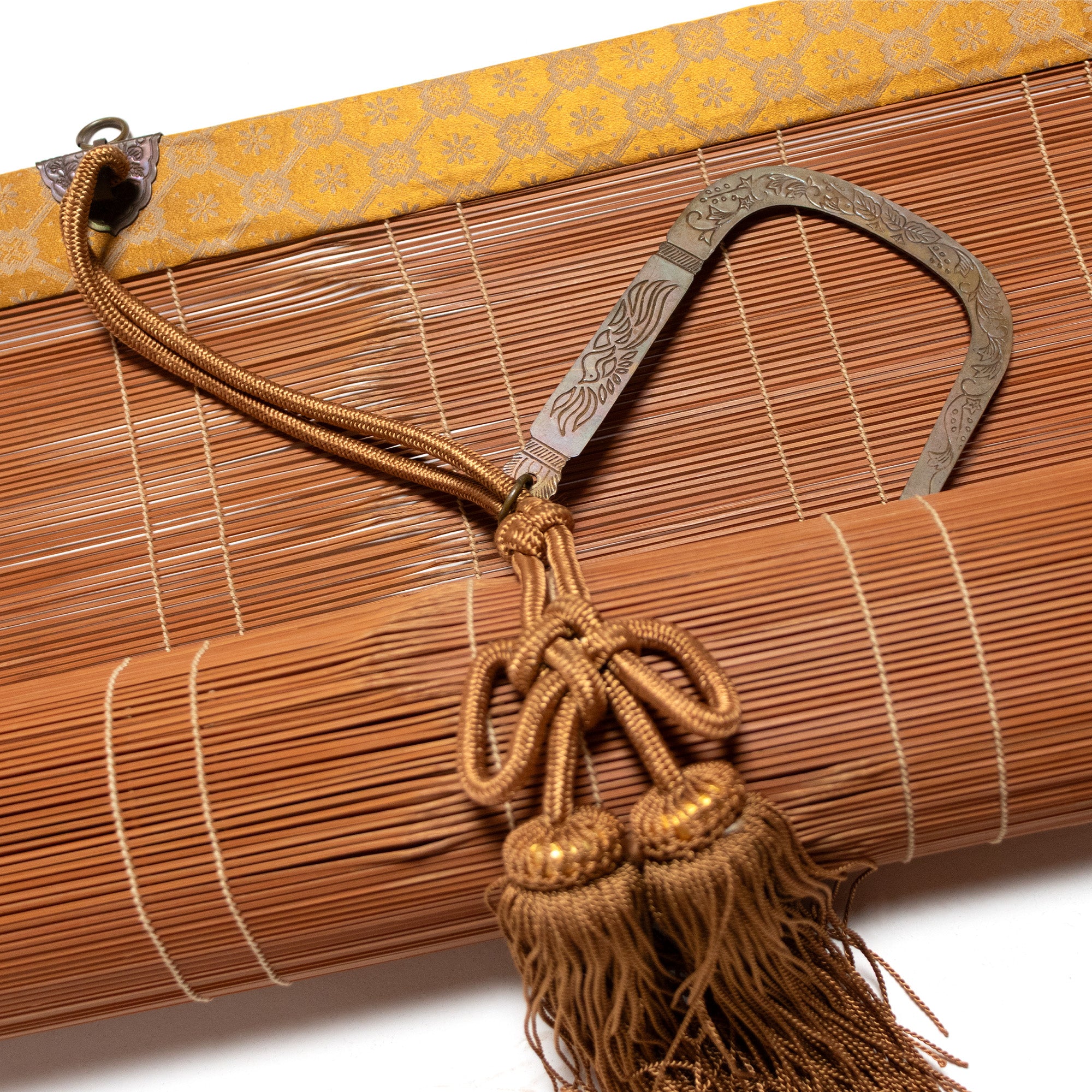 Sudare | Traditional Japanese Bamboo Blind with Brocade Borders.