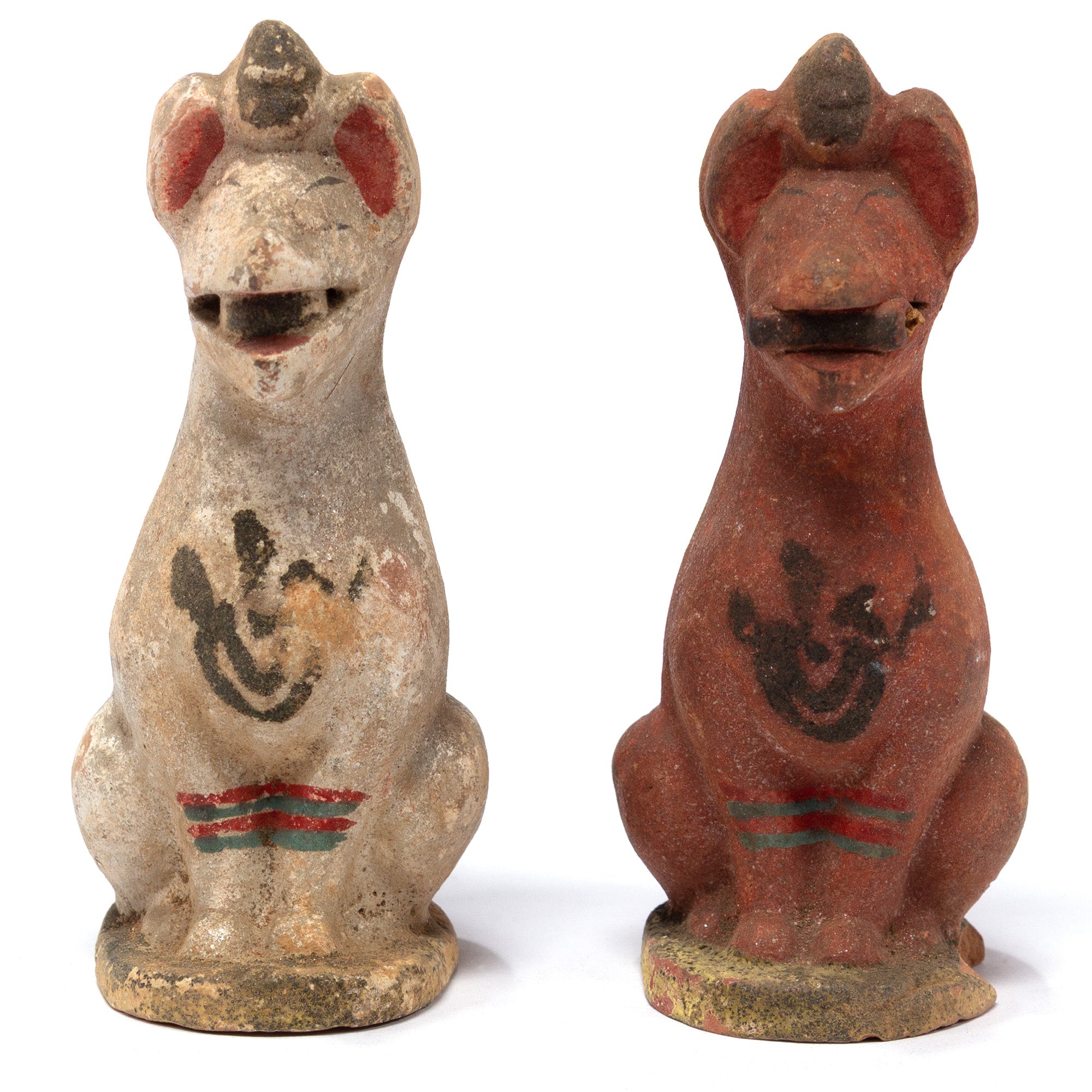 Pair of Ceramic Inari Foxes