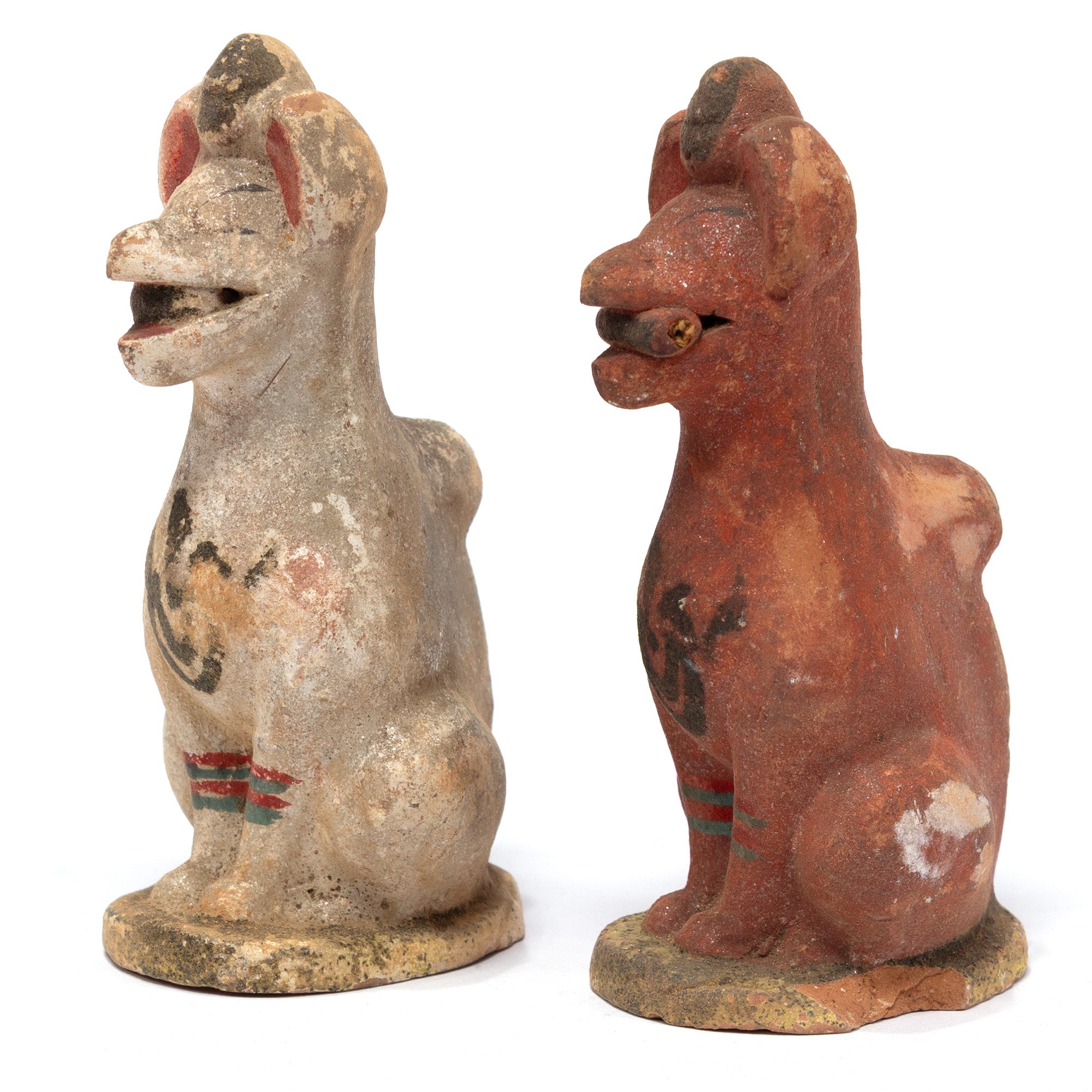 Pair of Ceramic Inari Foxes