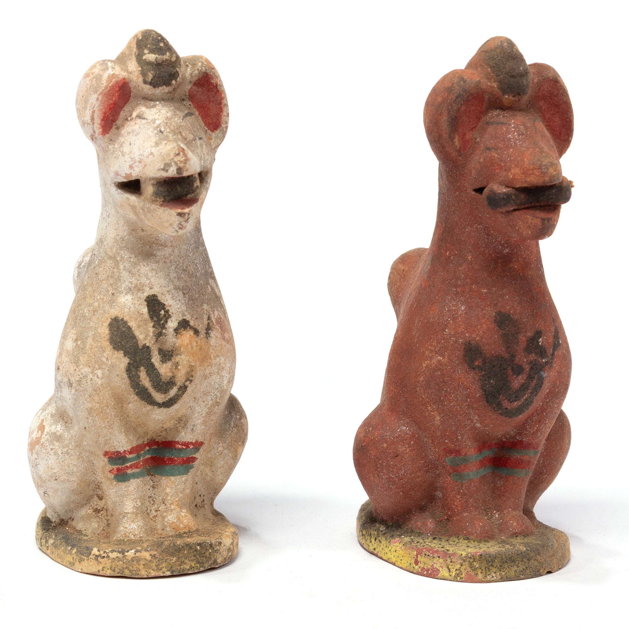 Pair of Ceramic Inari Foxes