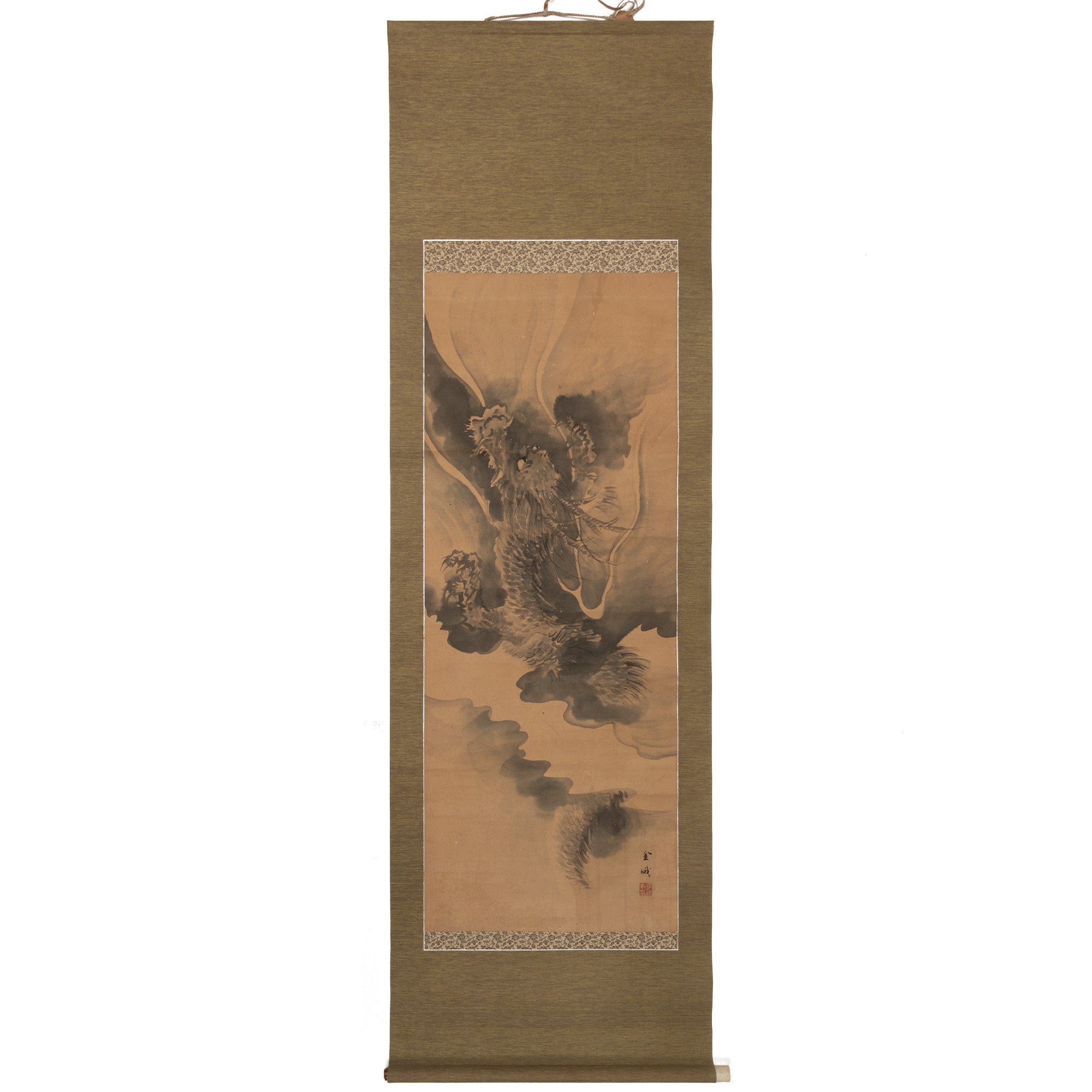 Rising Dragon Sumi-e Scroll