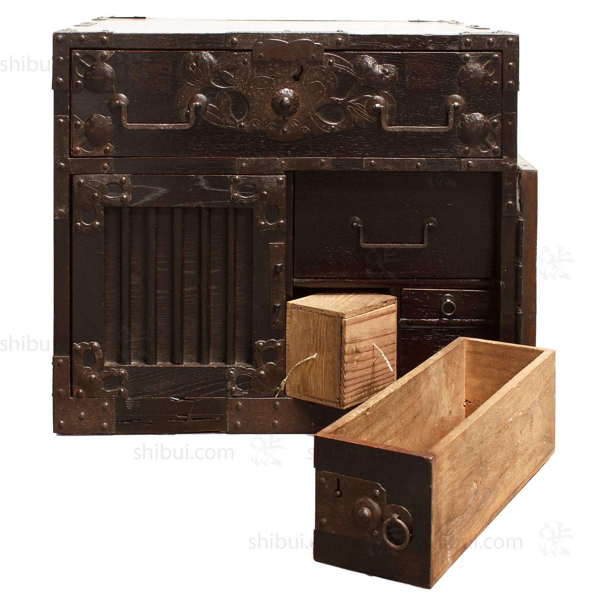 Chobako Funa Dansu - Antique Japanese Captain's Sea Chest from Mikuni