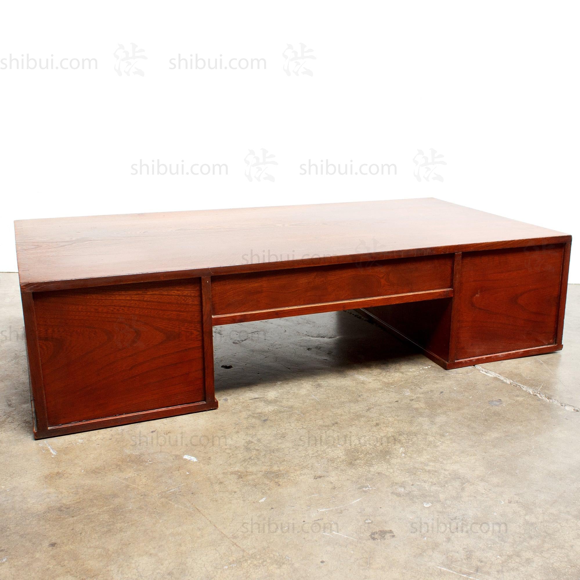 Keyaki Wood Desk  - Early 20th Century Writing Table