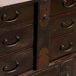 Black Lacquer Sakata Ko Dansu | Small Japanese Antique Tansu Chest