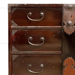 Black Lacquer Sakata Ko Dansu | Small Japanese Antique Tansu Chest