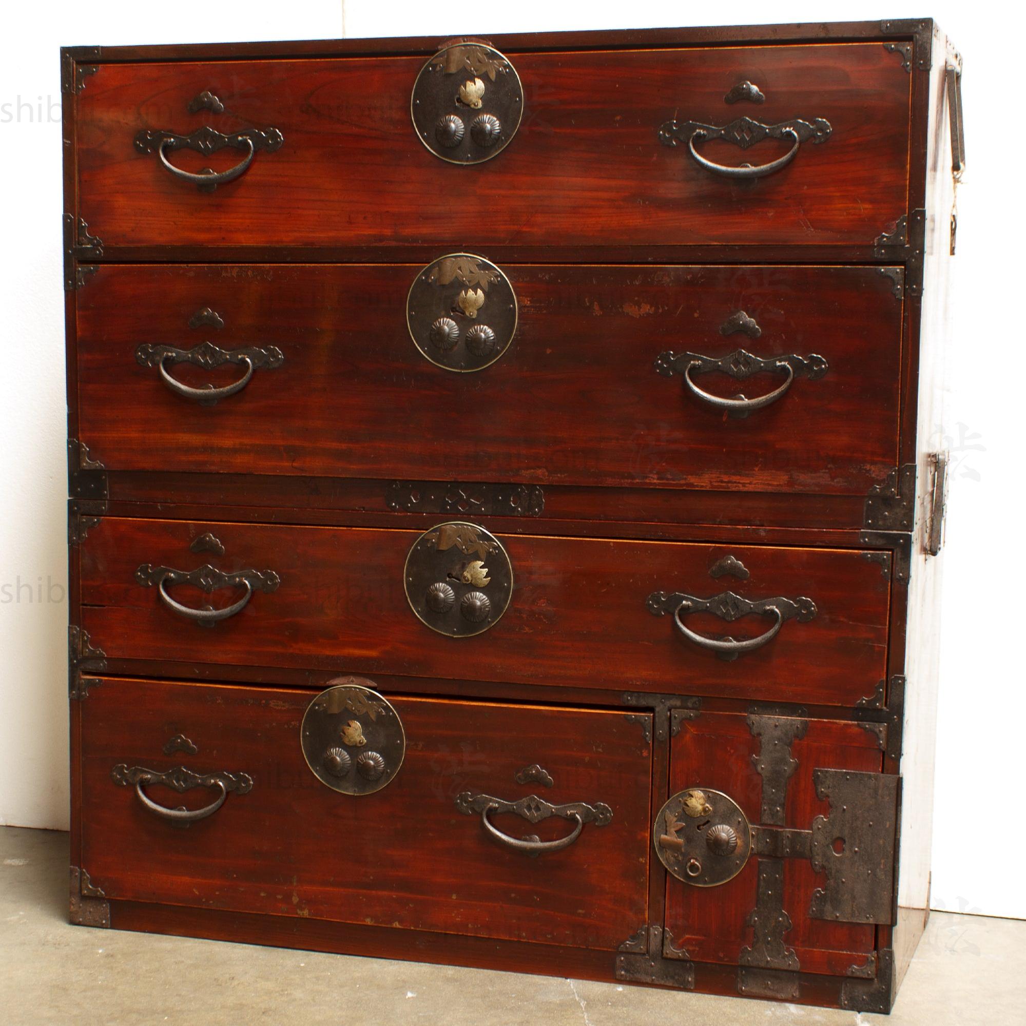 Nihonmatsu Isho-Dansu | Antique Japanese 2 Section Clothing Chest