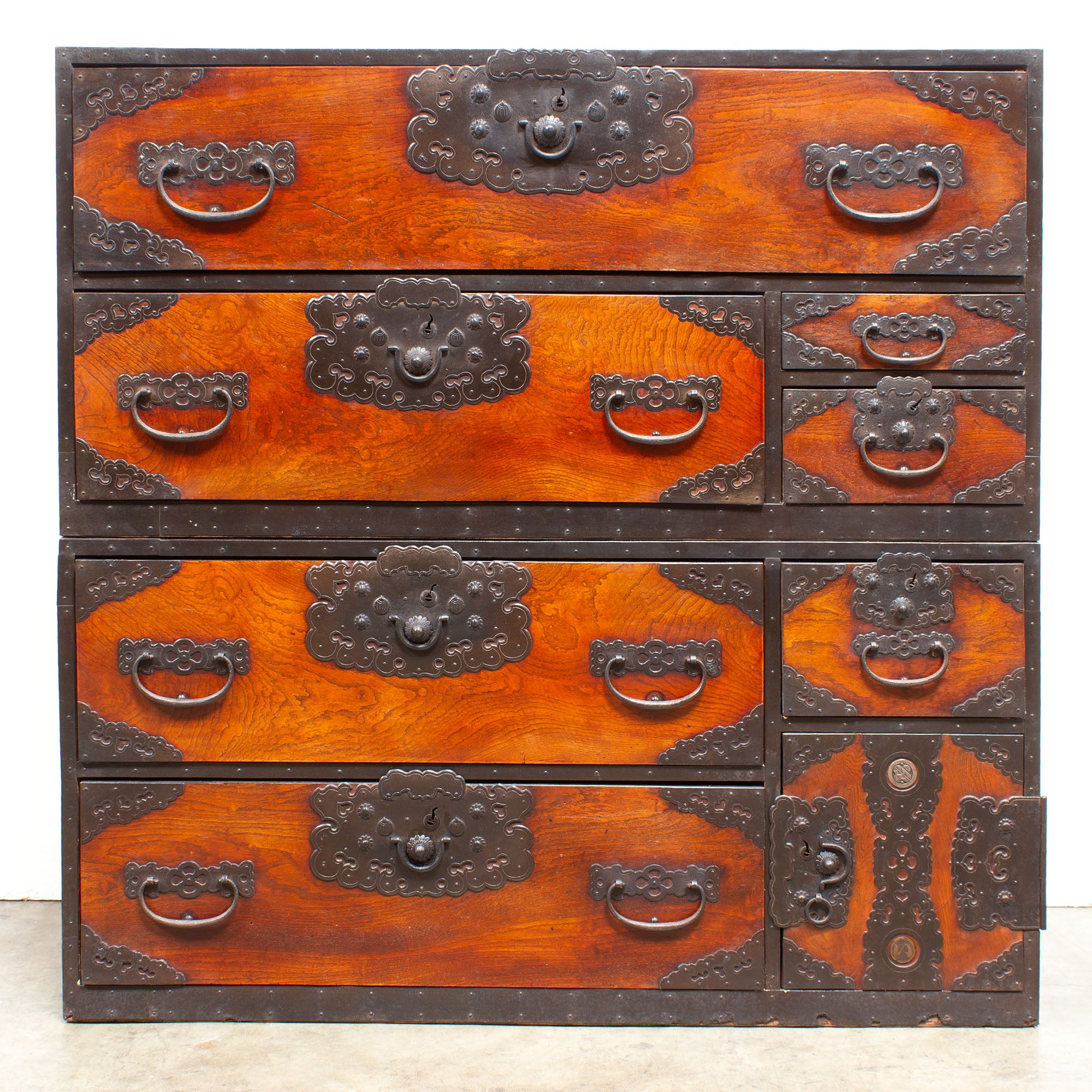 Rare Two Section Clothing Chest from Ogi, Sado Island- Japanese Antique Furniture