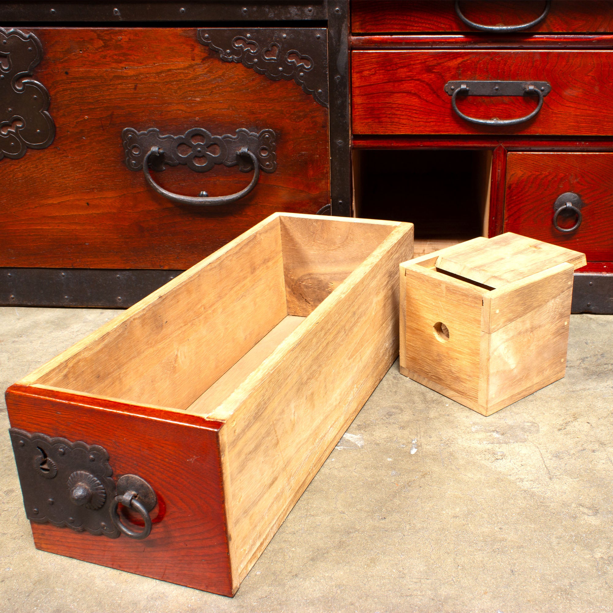 Rare Two Section Clothing Chest from Ogi, Sado Island- Japanese Antique Furniture