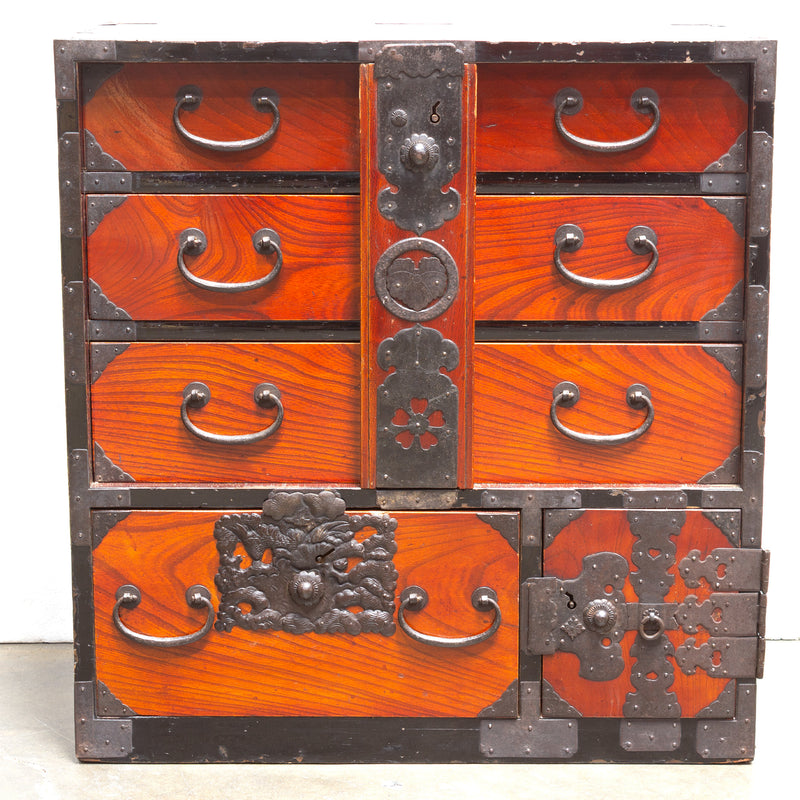 Antique Keyaki Bo-Dansu | Personal Chest From Sakata Japan
