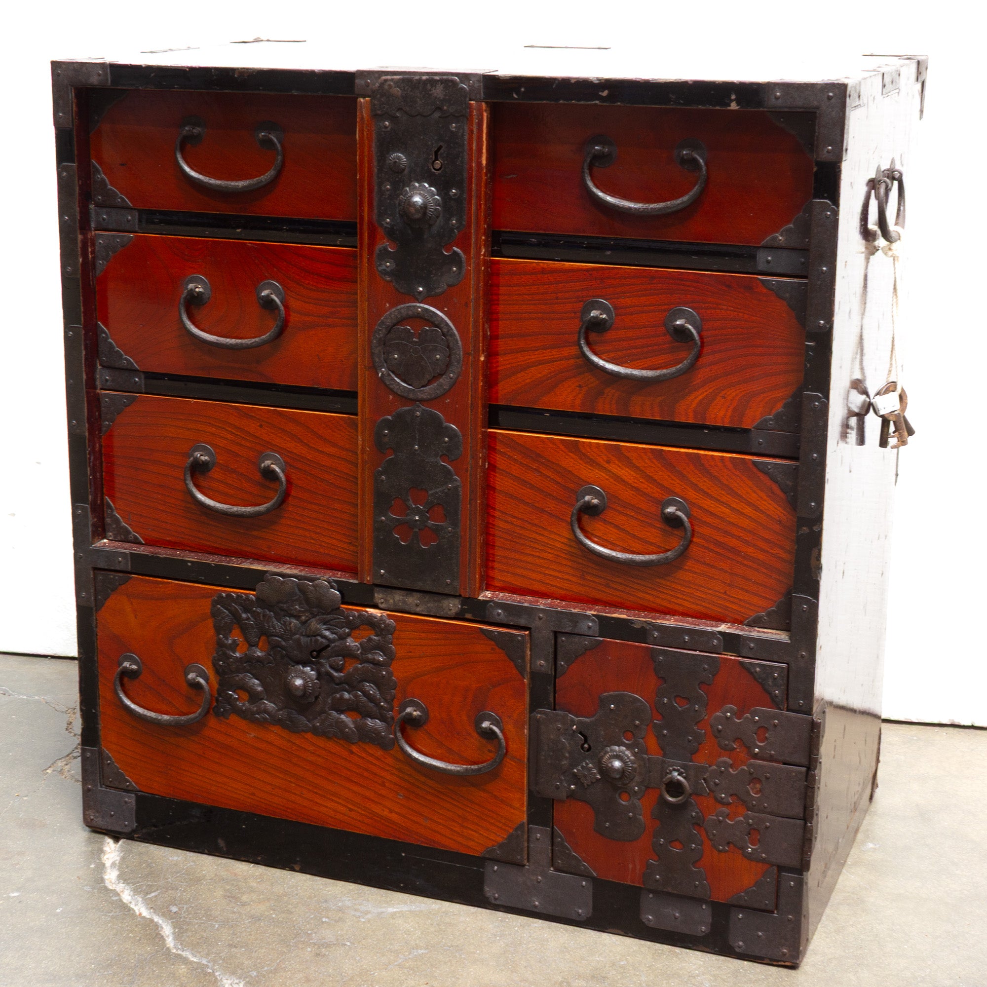 Antique Keyaki Bo-Dansu | Personal Chest From Sakata Japan