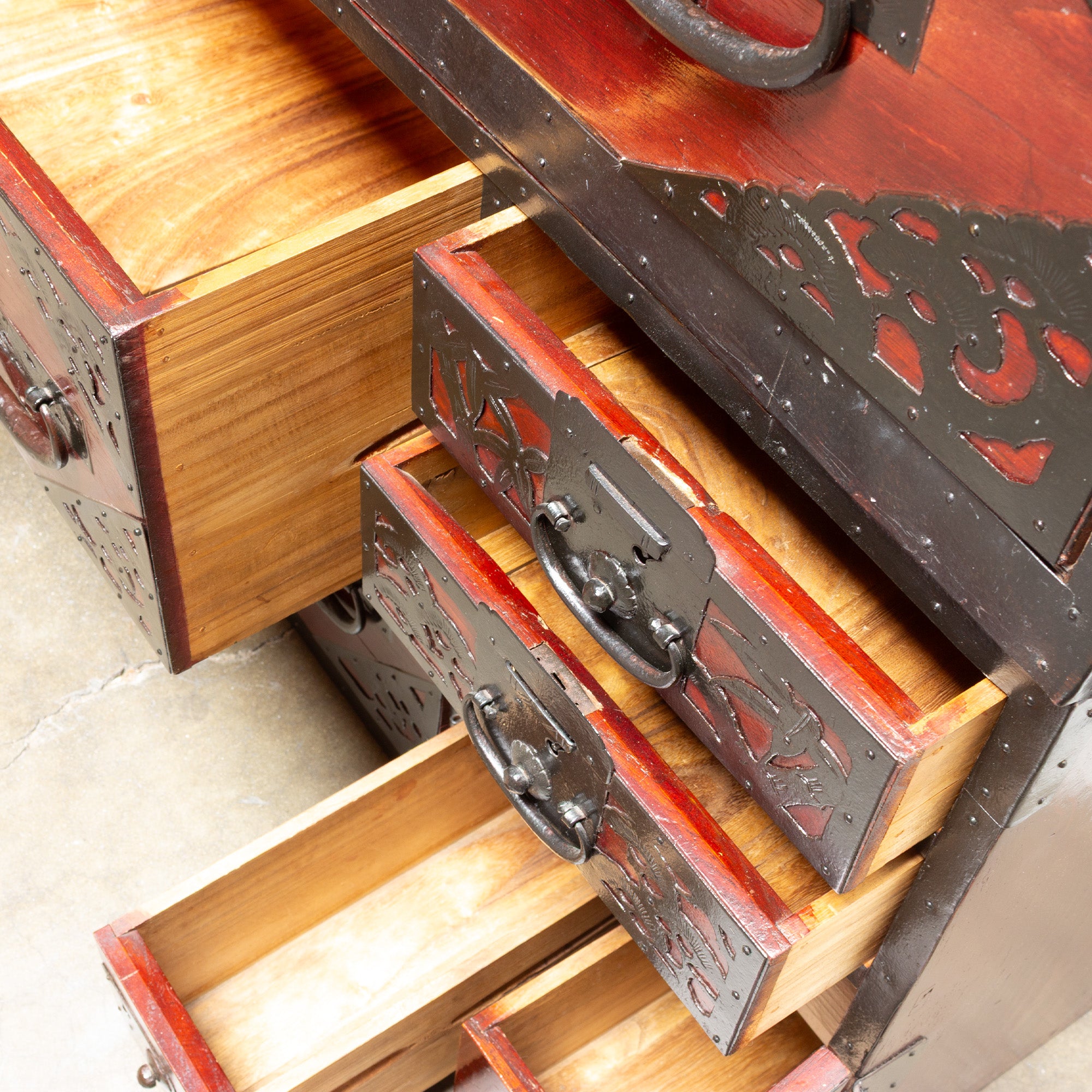 Two Section Clothing Chest from Yahata, Sado Island Japanese Antique Furniture