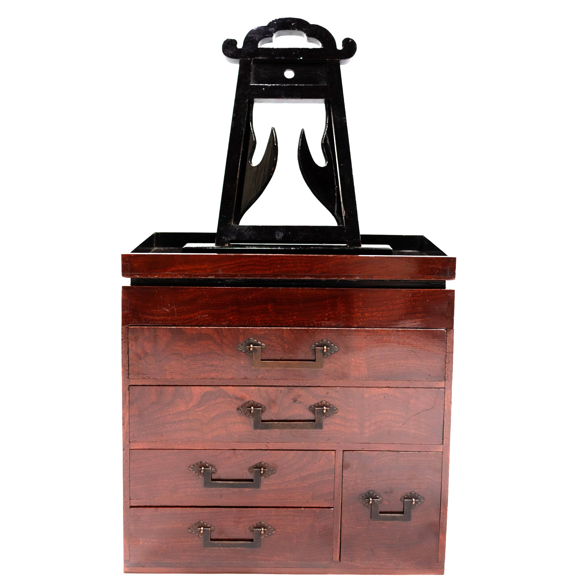 Kyodai Japanese Antique Furniture Vanity Dresser Mirror Chest