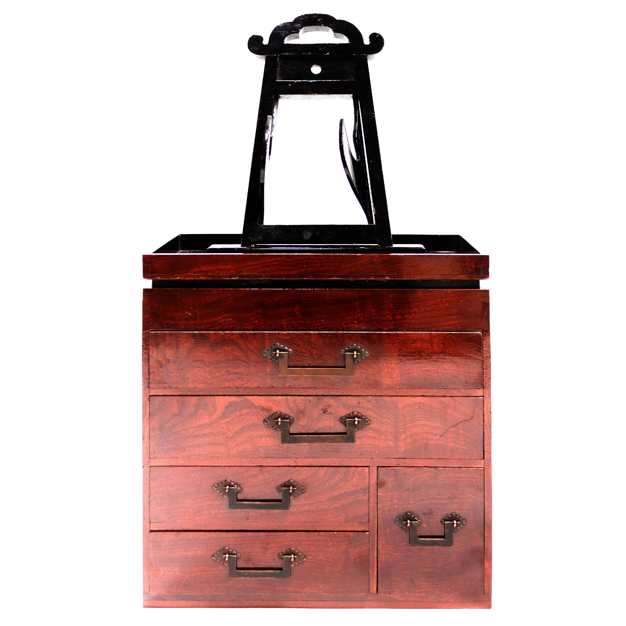 Kyodai Japanese Antique Furniture Vanity Dresser Mirror Chest