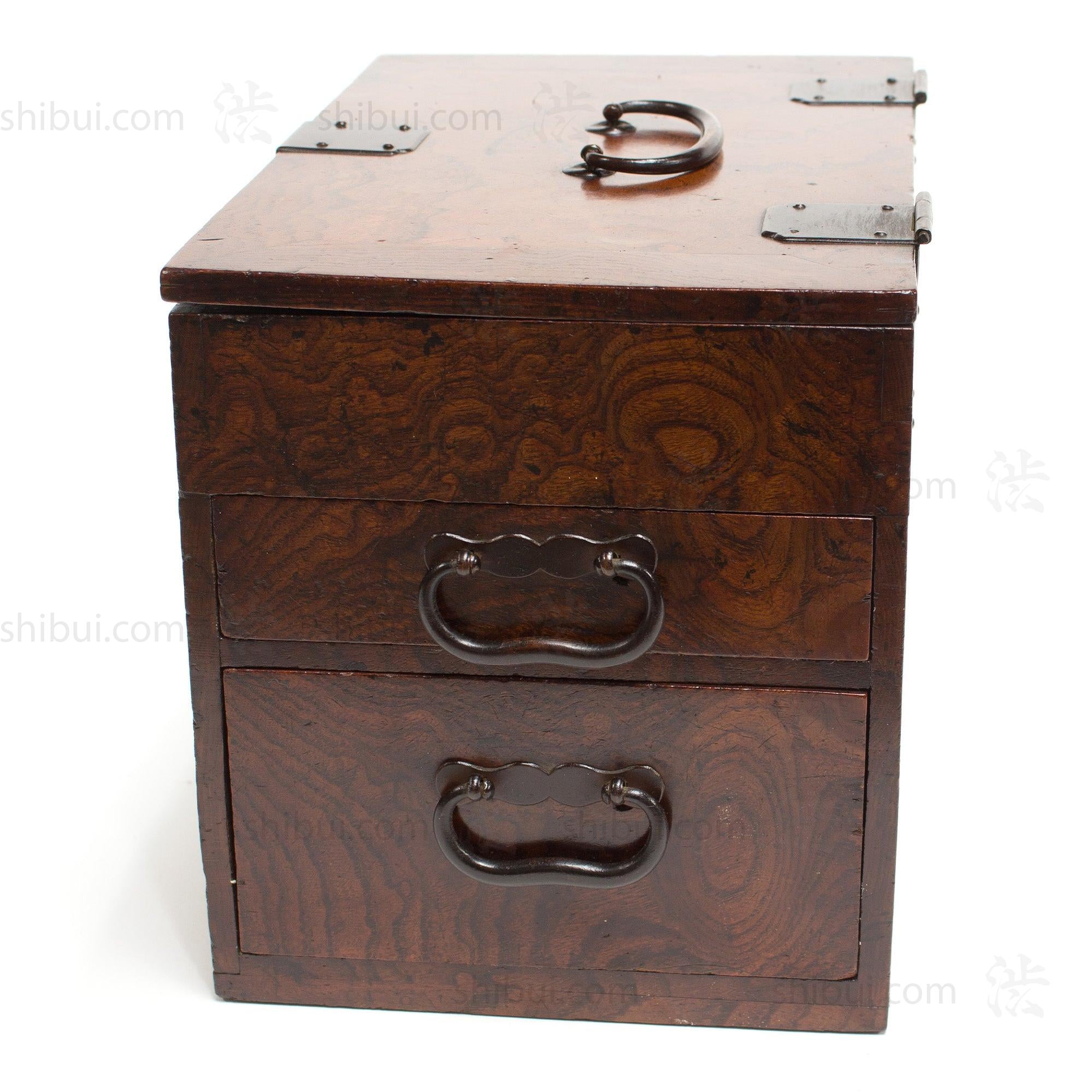 KeyakiBurl Suzuri Bako | Japanese Writing Box