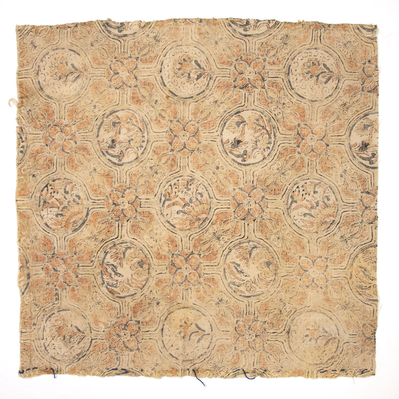 Sarasa Katazome Textile Fragment | Japanese Stencil Dyed | Edo