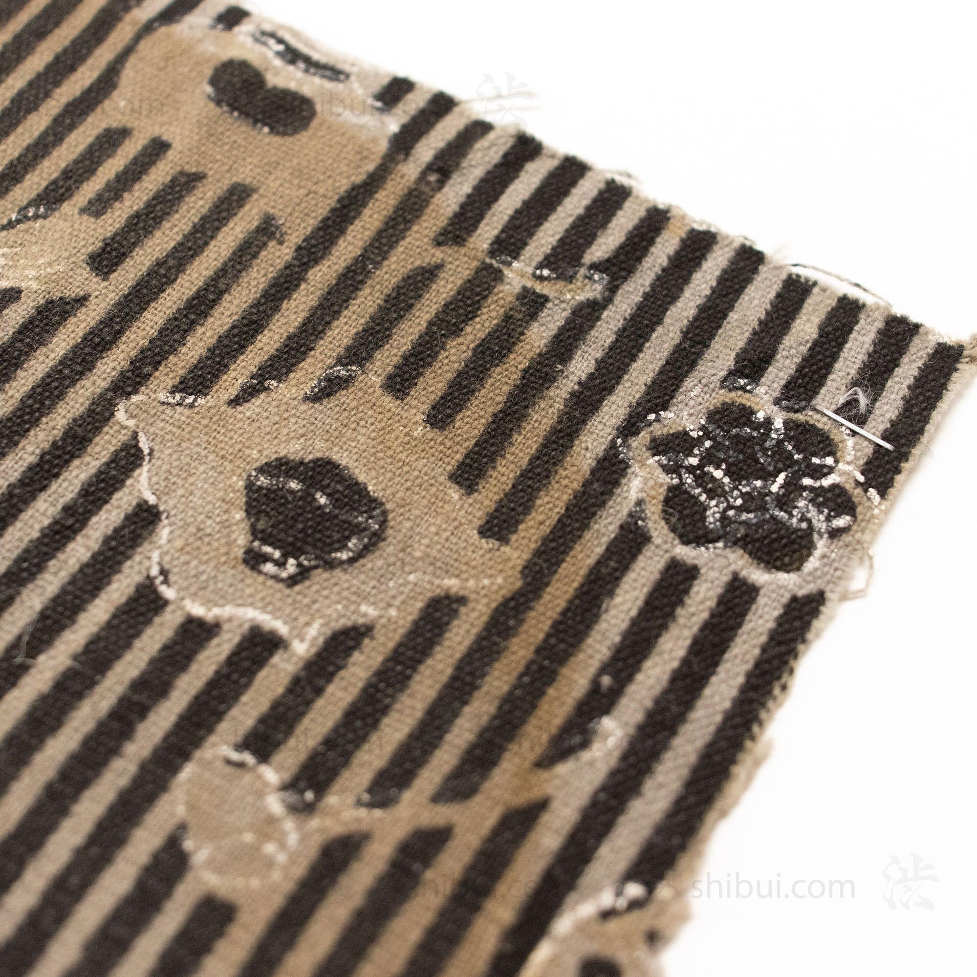 Tea Ceremony Sarasa Katazome Textile Fragment | Japanese Stencil Dyed