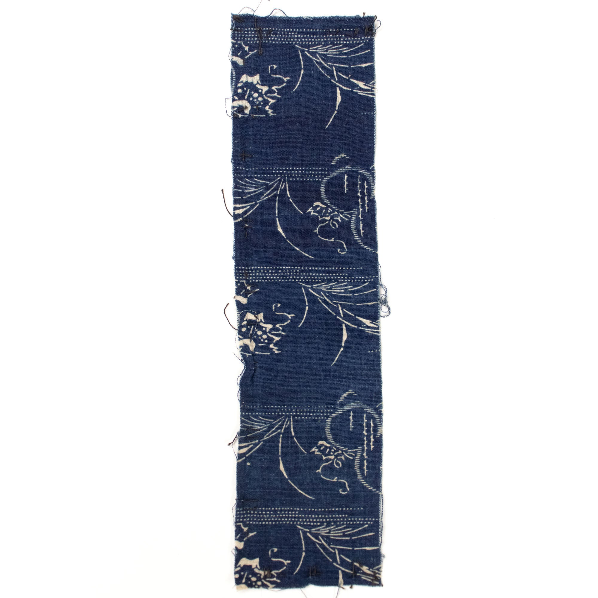 Katazome Grasses Textile Fragment | Japanese Indigo