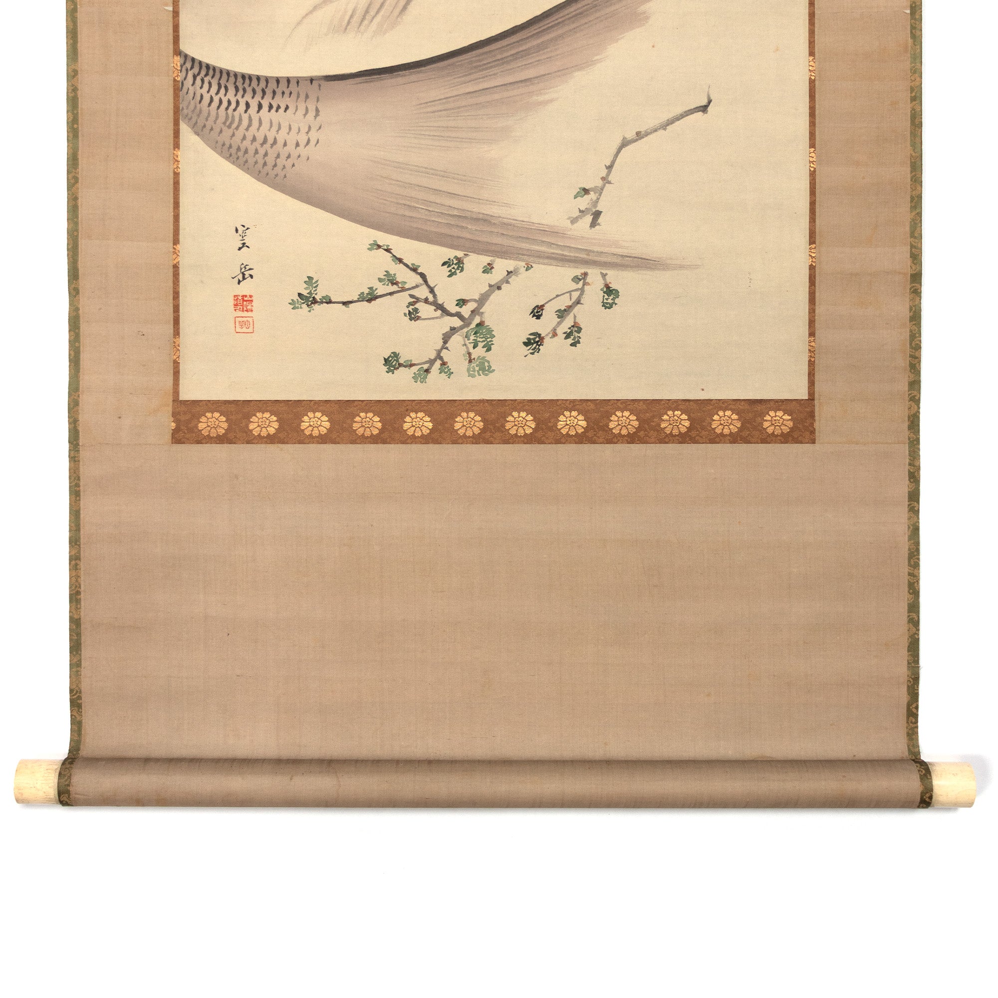 Sumi-E Tai Kakejjku - Hand Ink Painted Scroll of a Lucky Tai