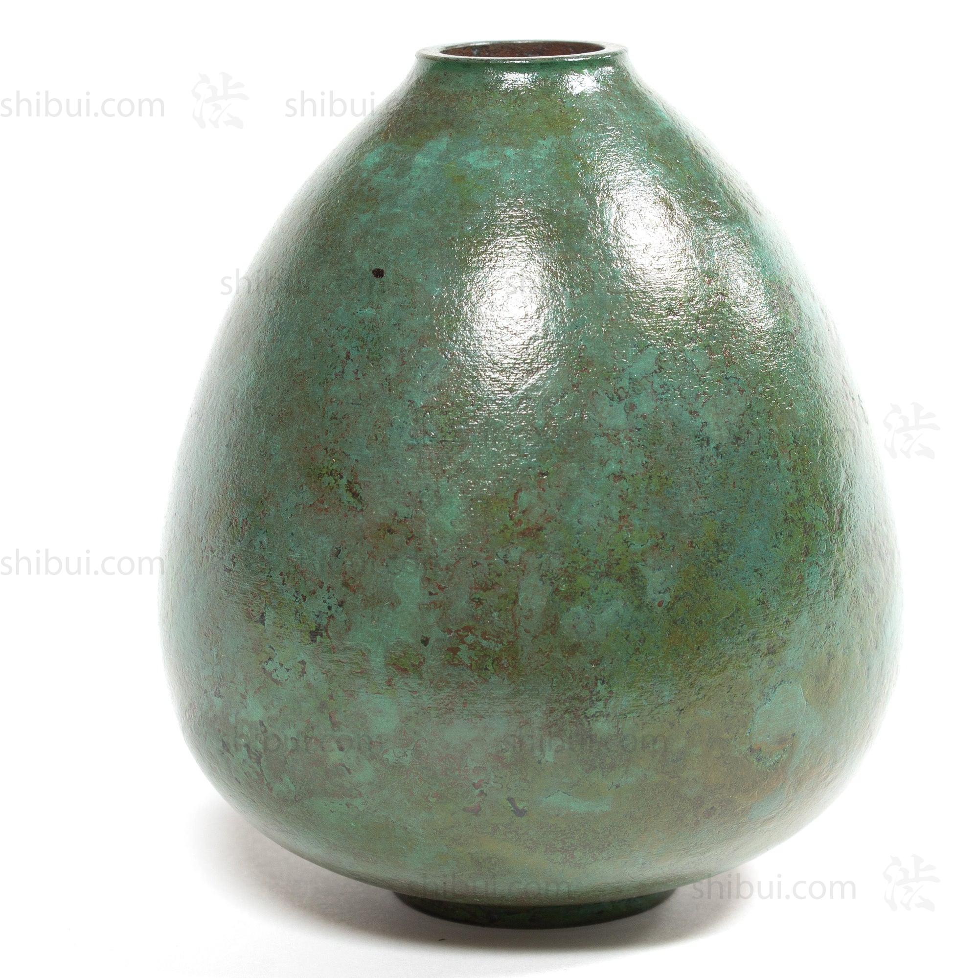 Teal Vintage Bronze Vase with Box