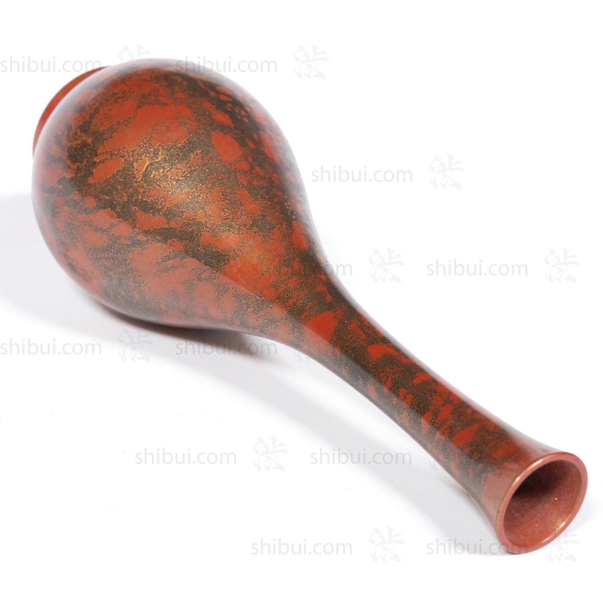 Thin Vintage Bronze Vase with Red Patina