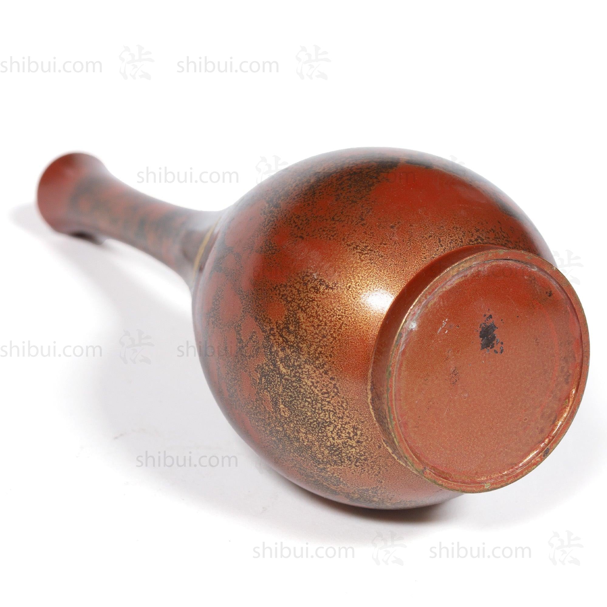Thin Vintage Bronze Vase with Red Patina