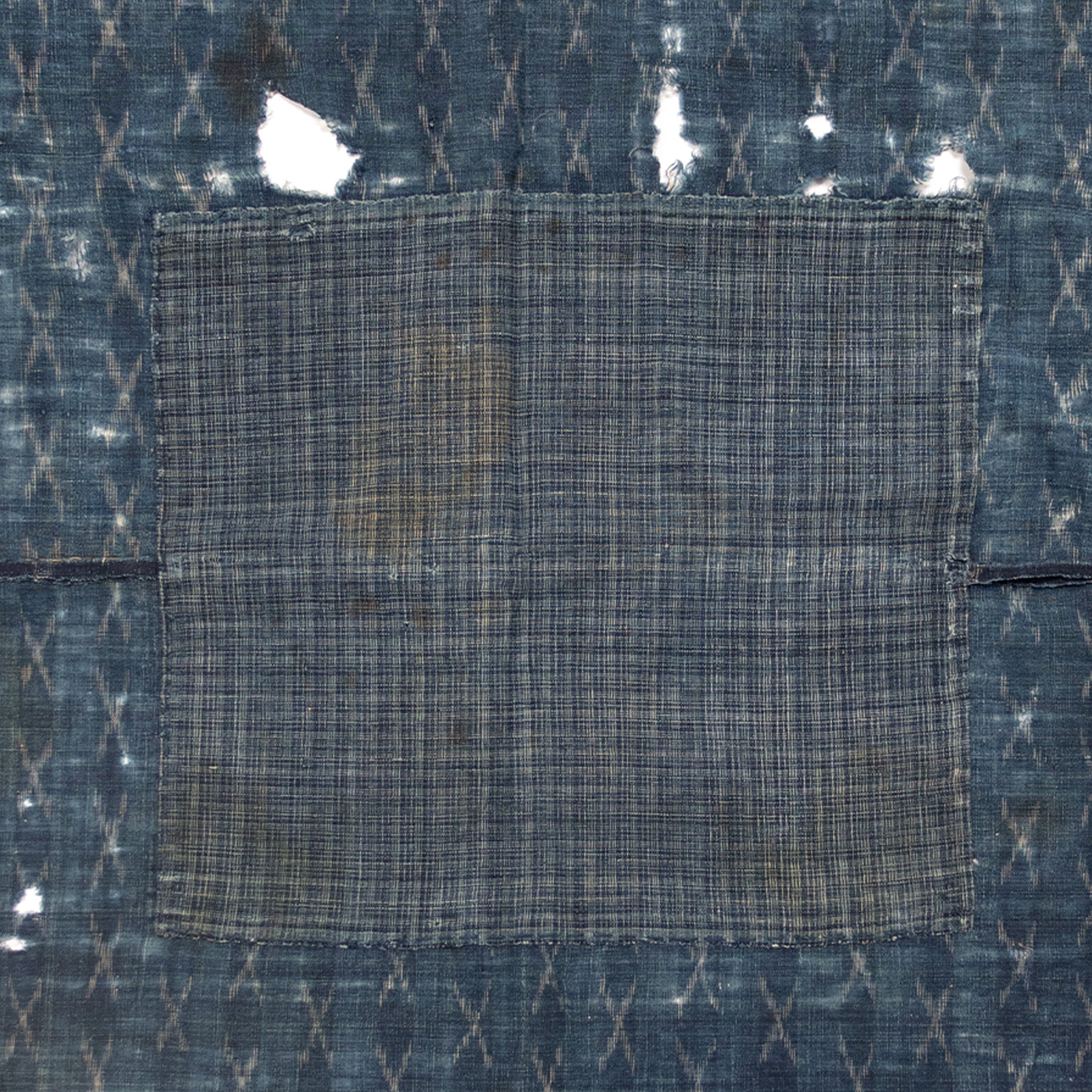 Indigo Kasuri Boro 2 Panel Sheet | Japanese Patchwork Textile