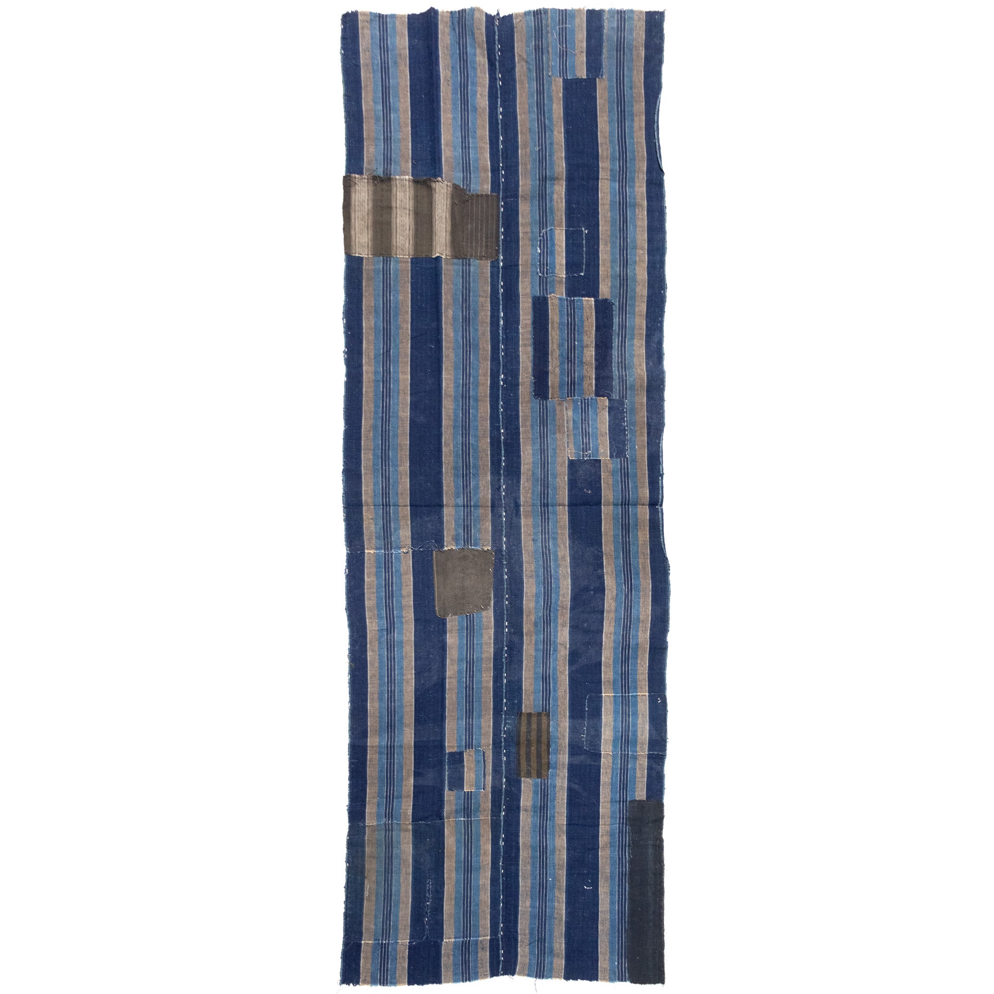 Indigo Shima Two Panel Sheet | Japanese Patchwork Textile