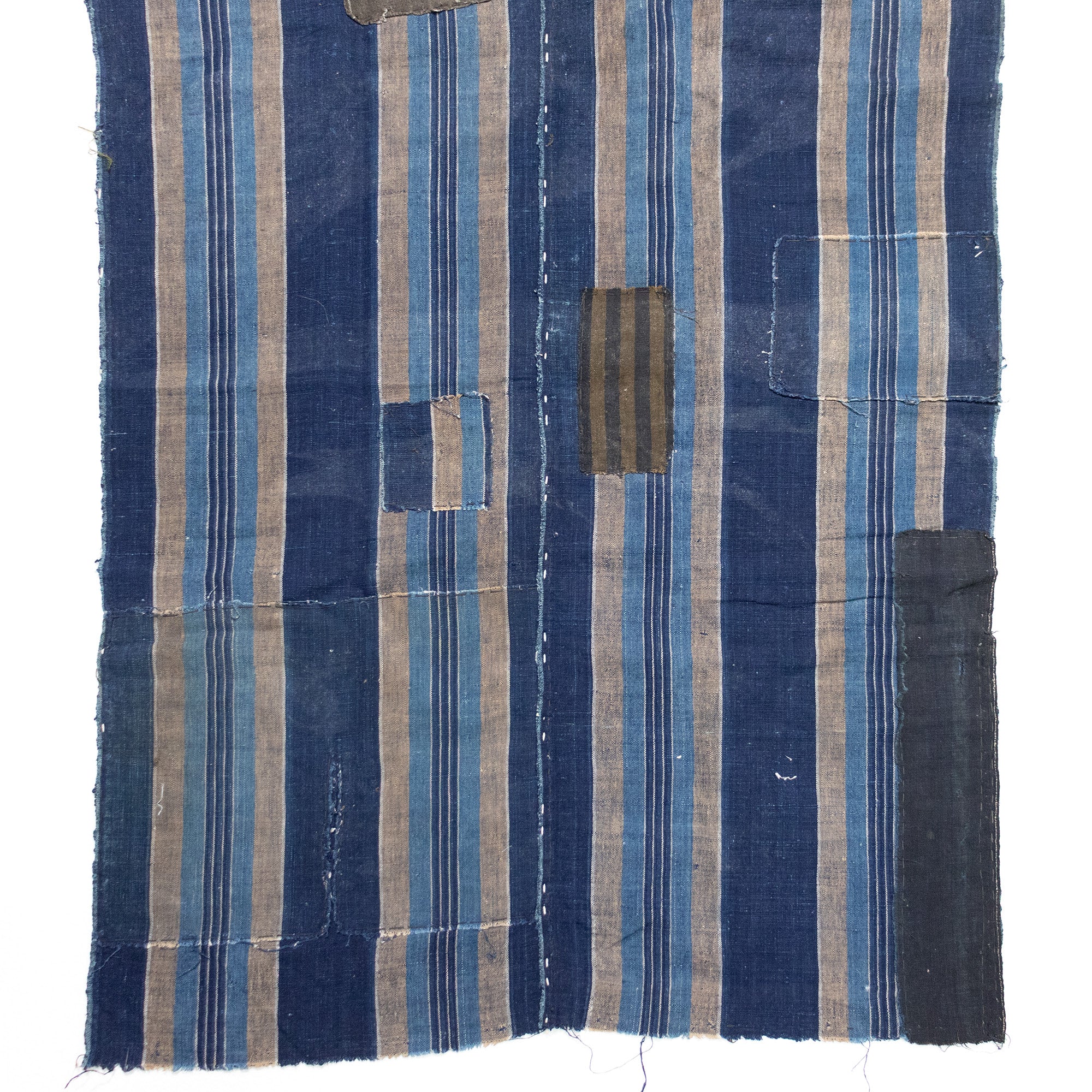 Indigo Shima Two Panel Sheet | Japanese Patchwork Textile