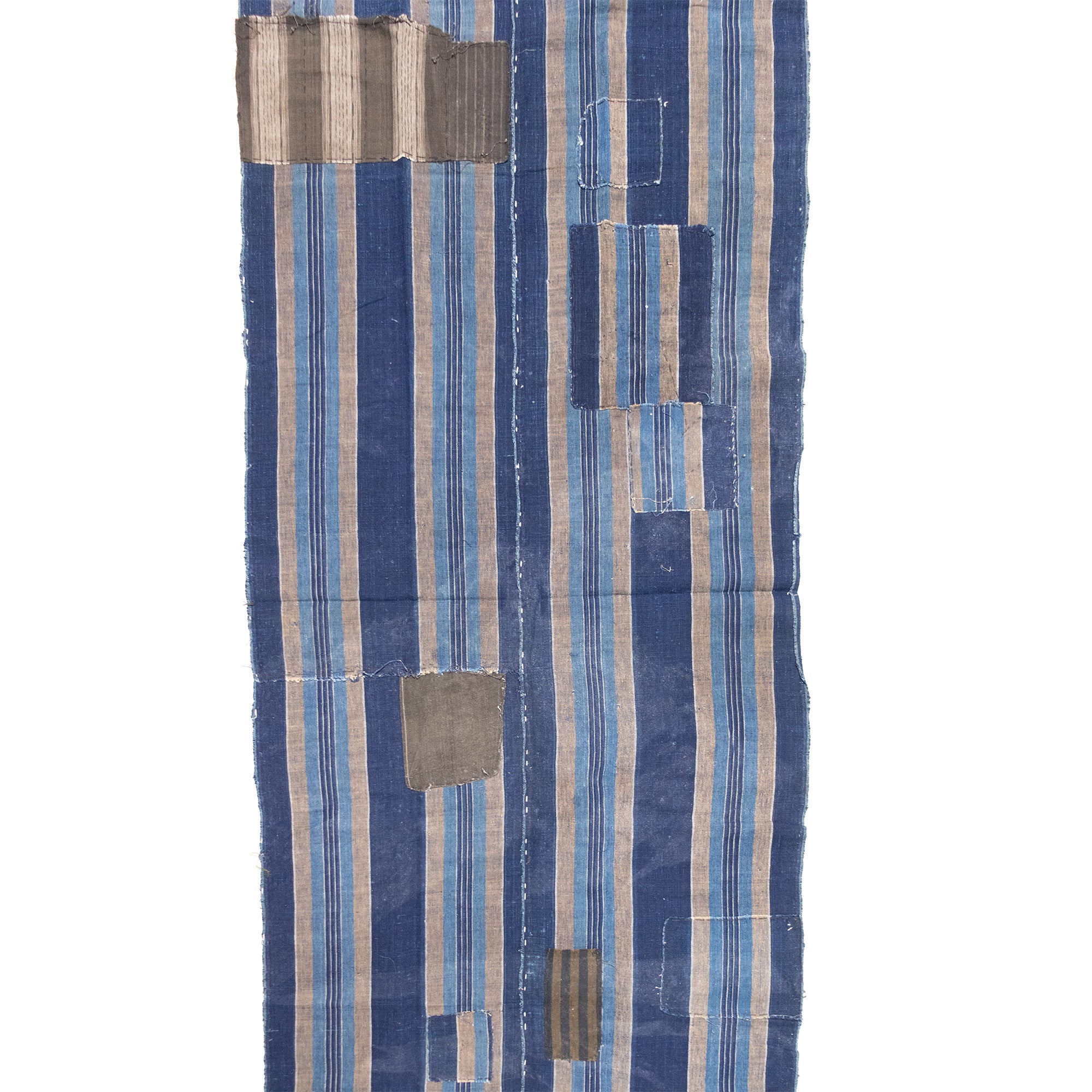 Indigo Shima Two Panel Sheet | Japanese Patchwork Textile